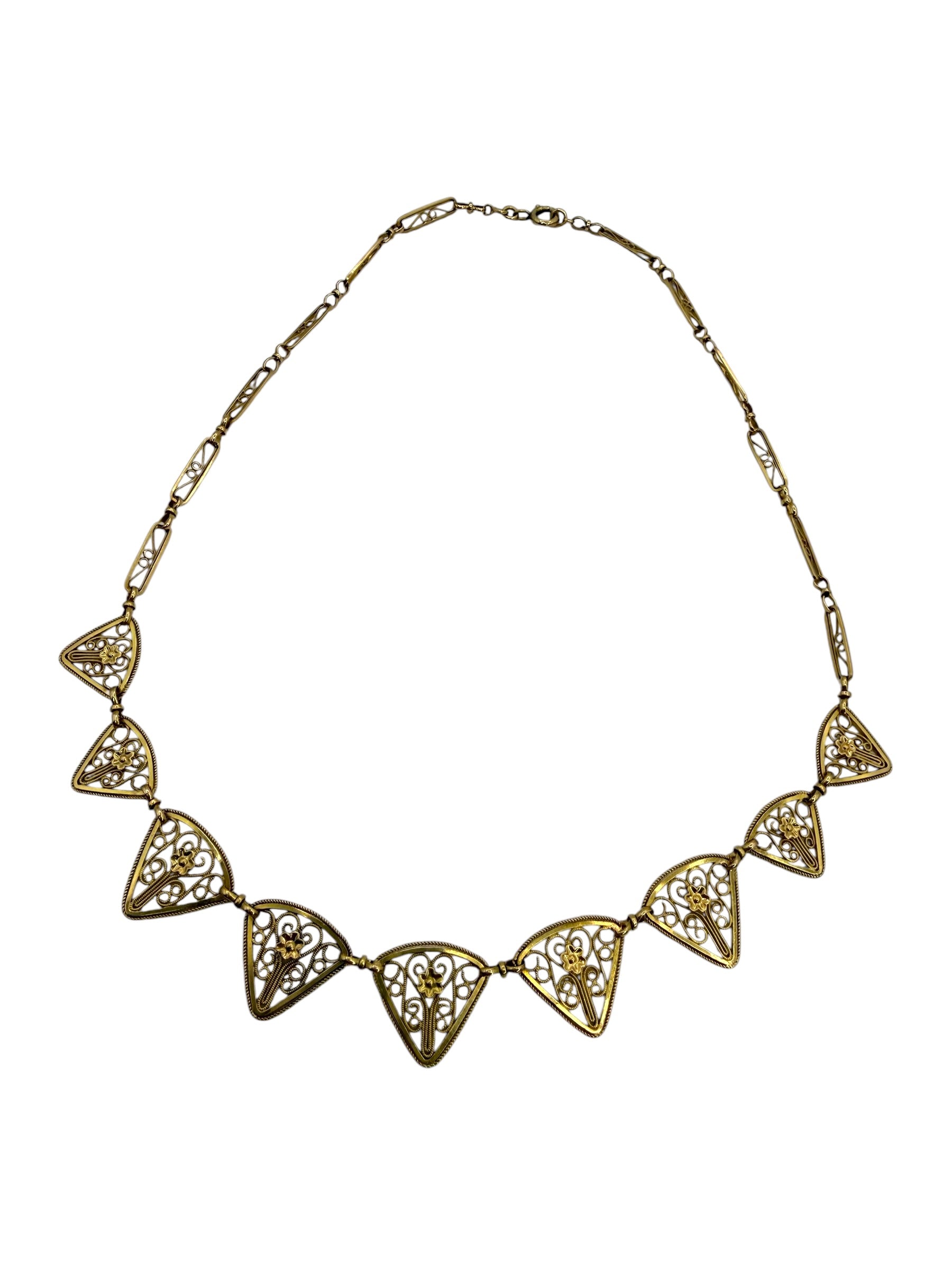 18k French Filigree Necklace