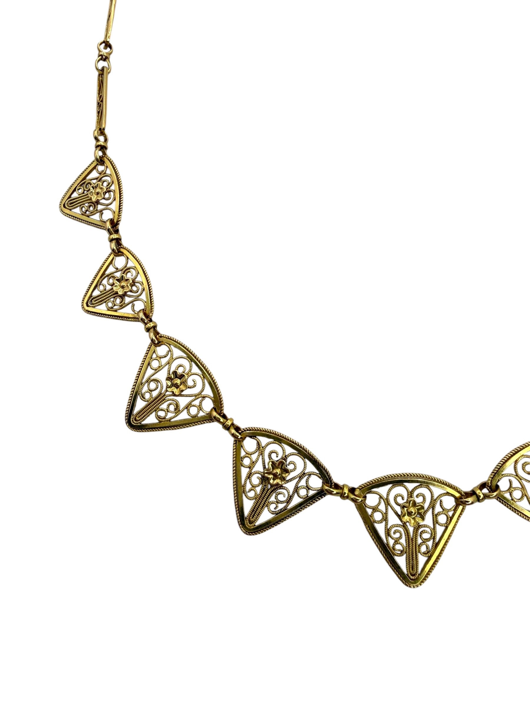 18k French Filigree Necklace