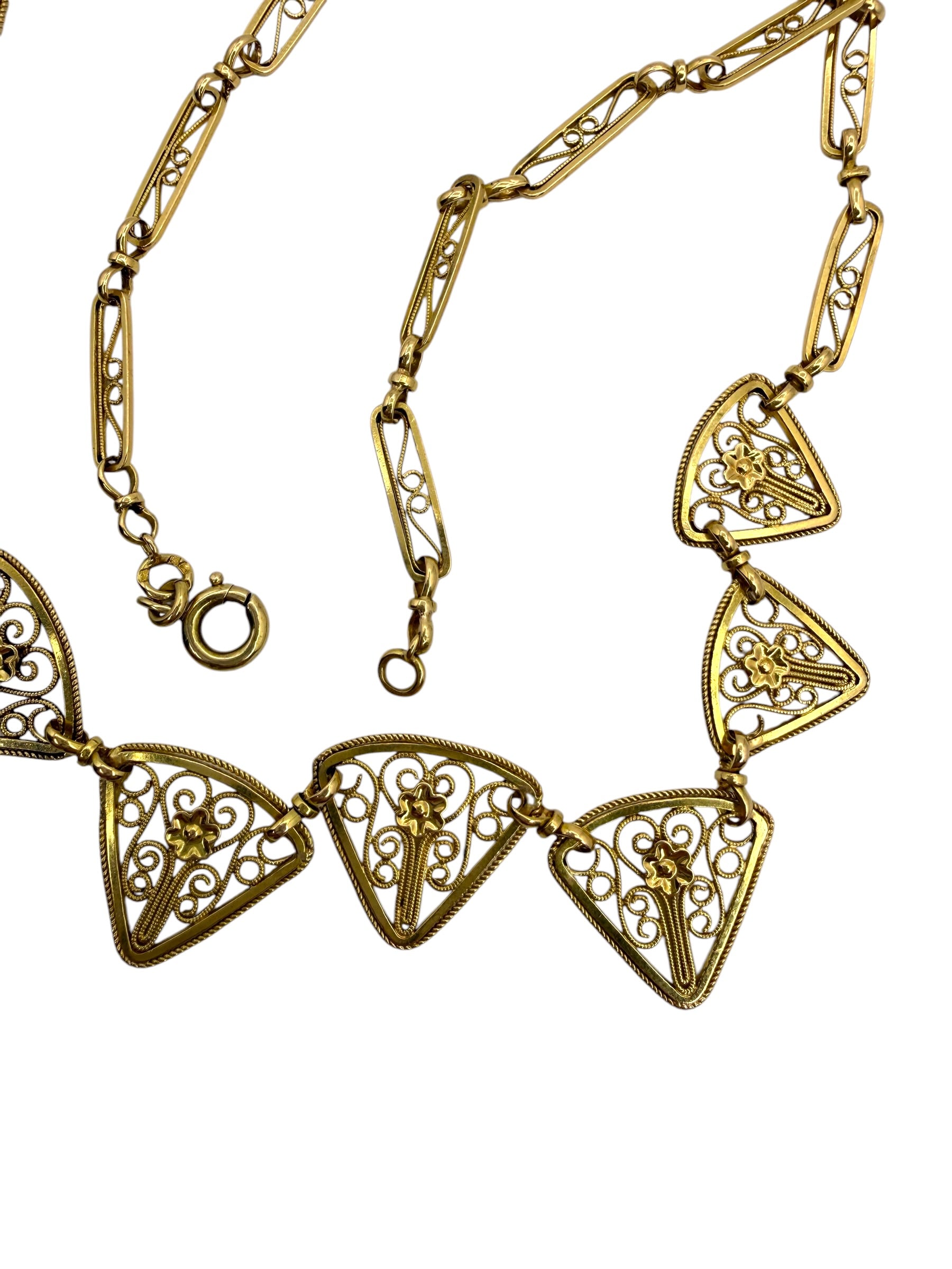 18k French Filigree Necklace