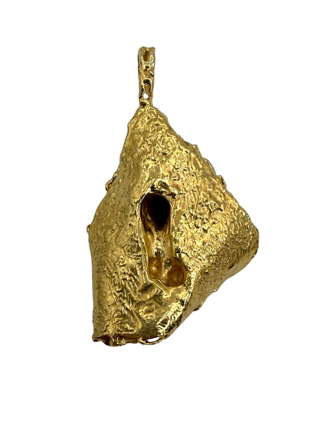 14k Brutalist Bull Pendant