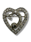 14k Diamond Heart Brooch