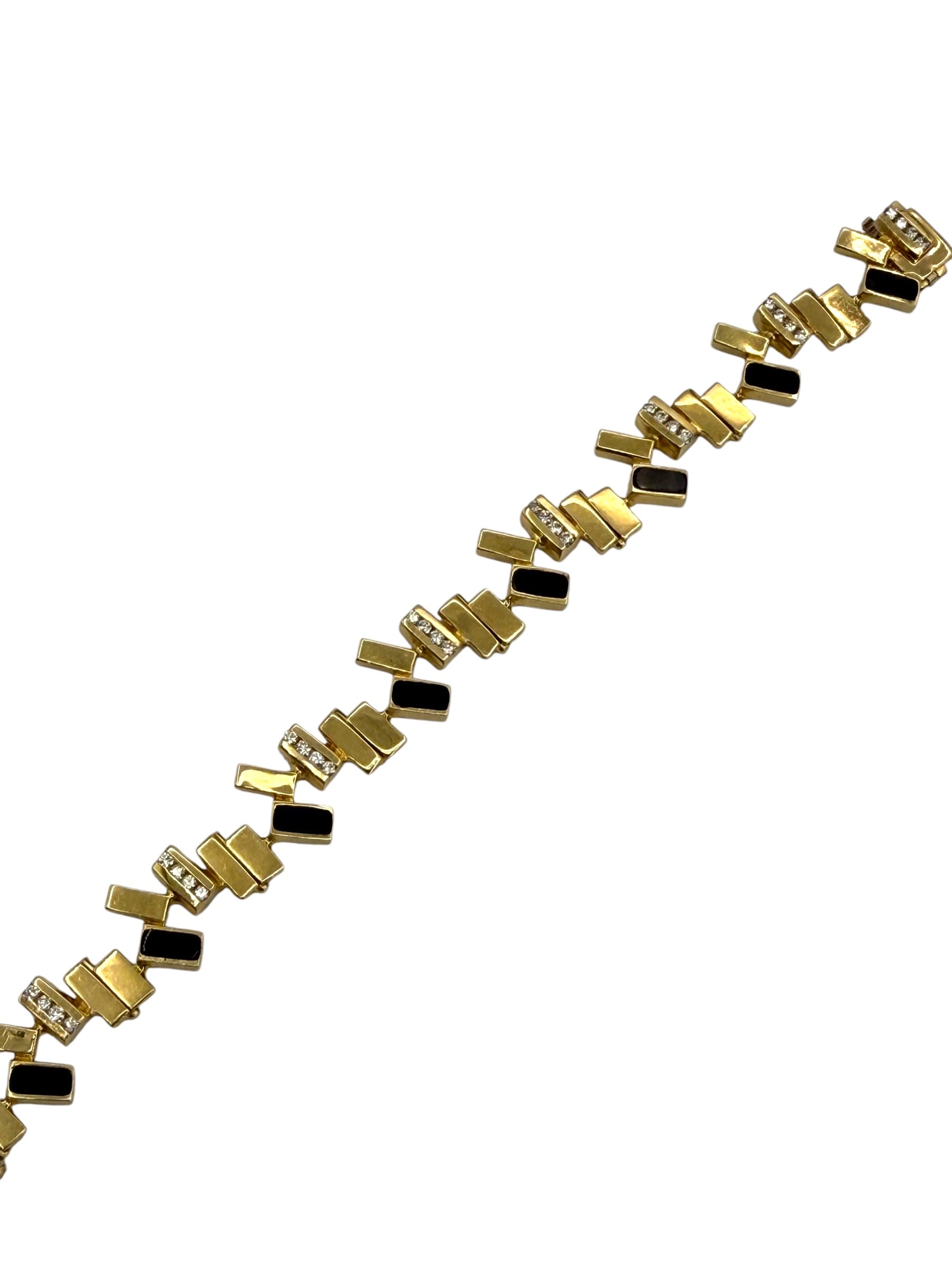 14k Onyx Diamond Bracelet