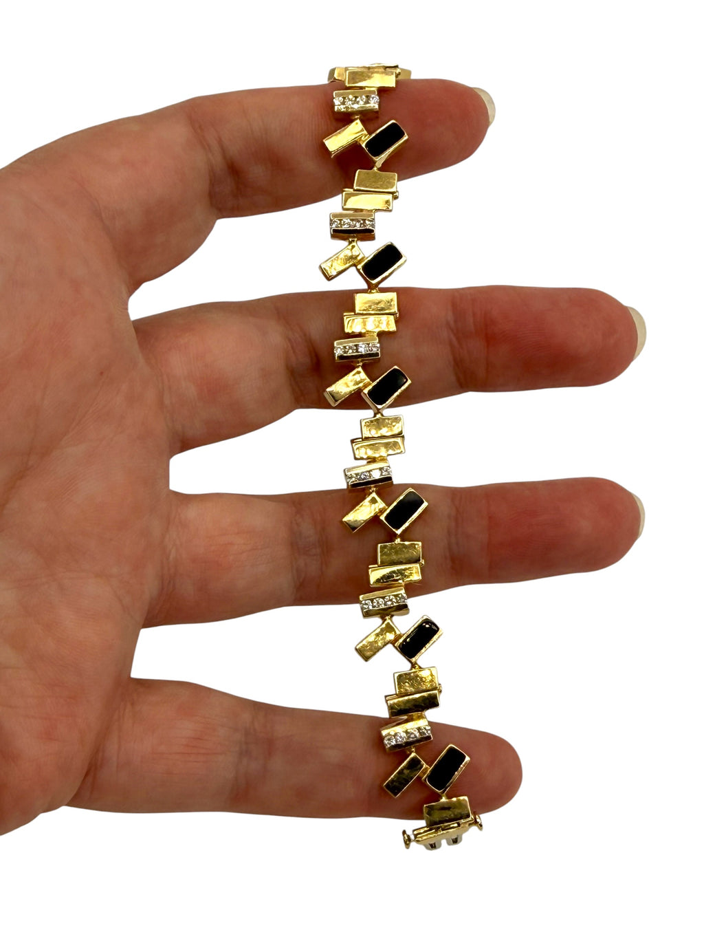14k Onyx Diamond Bracelet