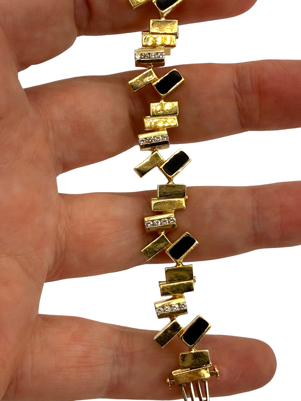 14k Onyx Diamond Bracelet