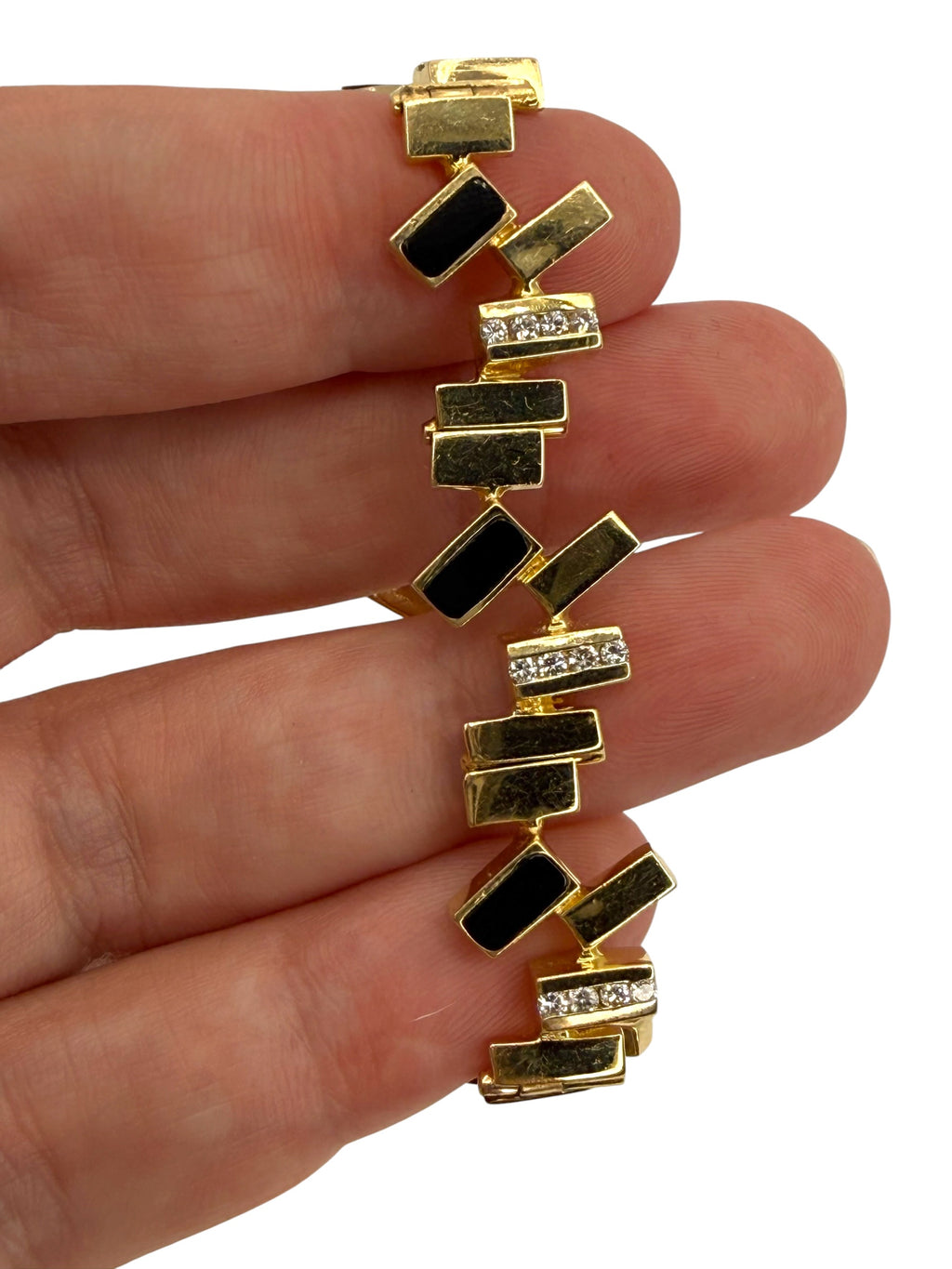 14k Onyx Diamond Bracelet