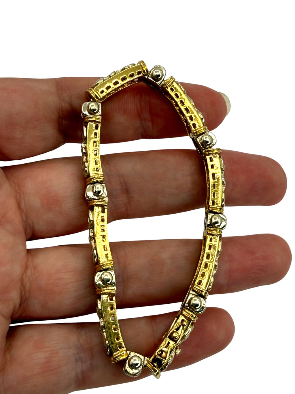 14k Snaffle Bit Diamond Bracelet