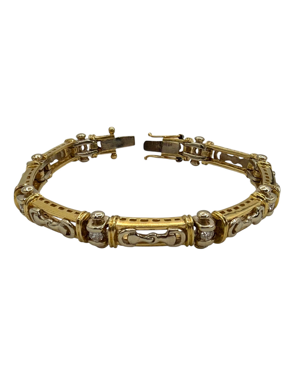 14k Snaffle Bit Diamond Bracelet