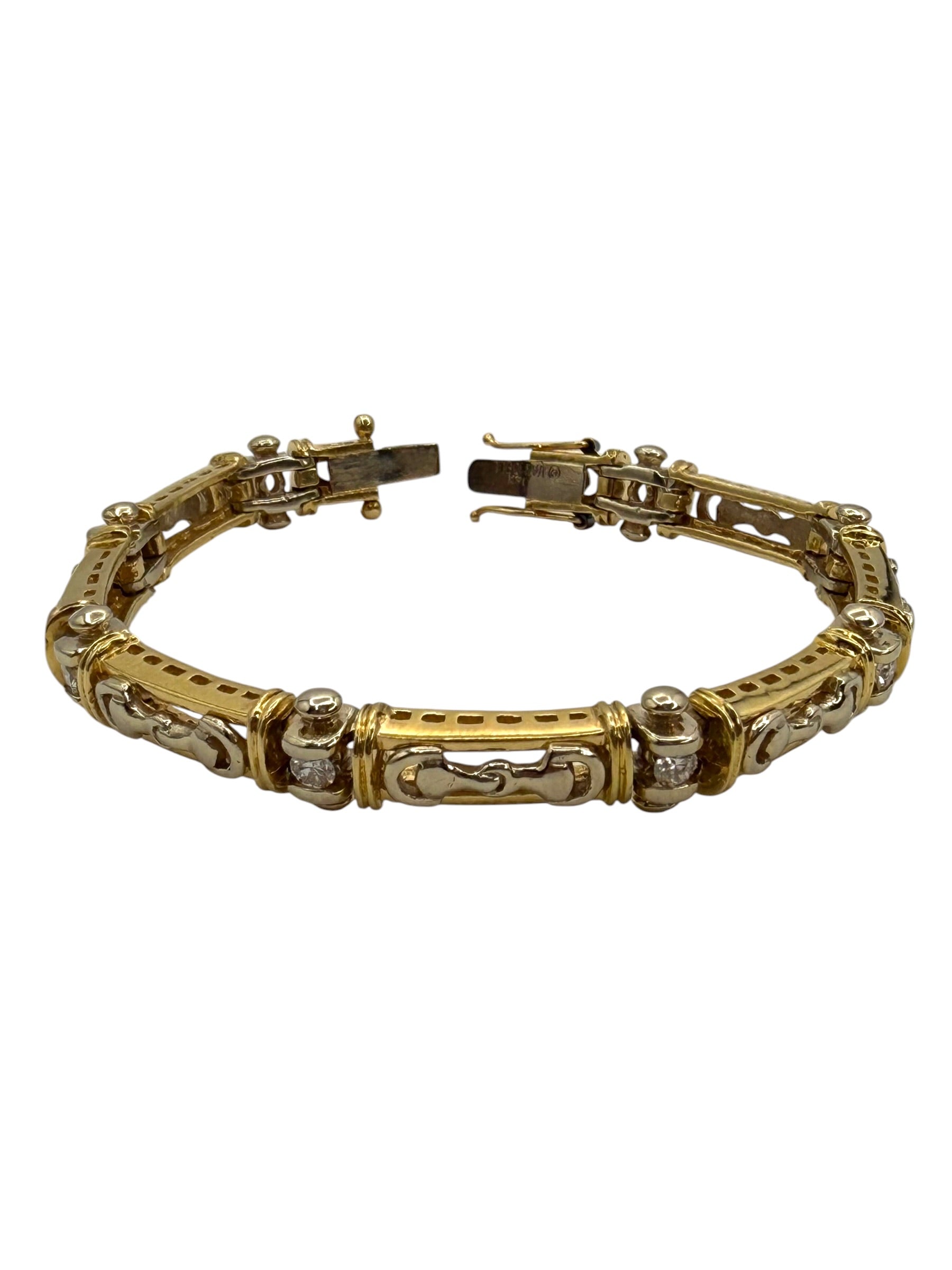 14k Snaffle Bit Diamond Bracelet