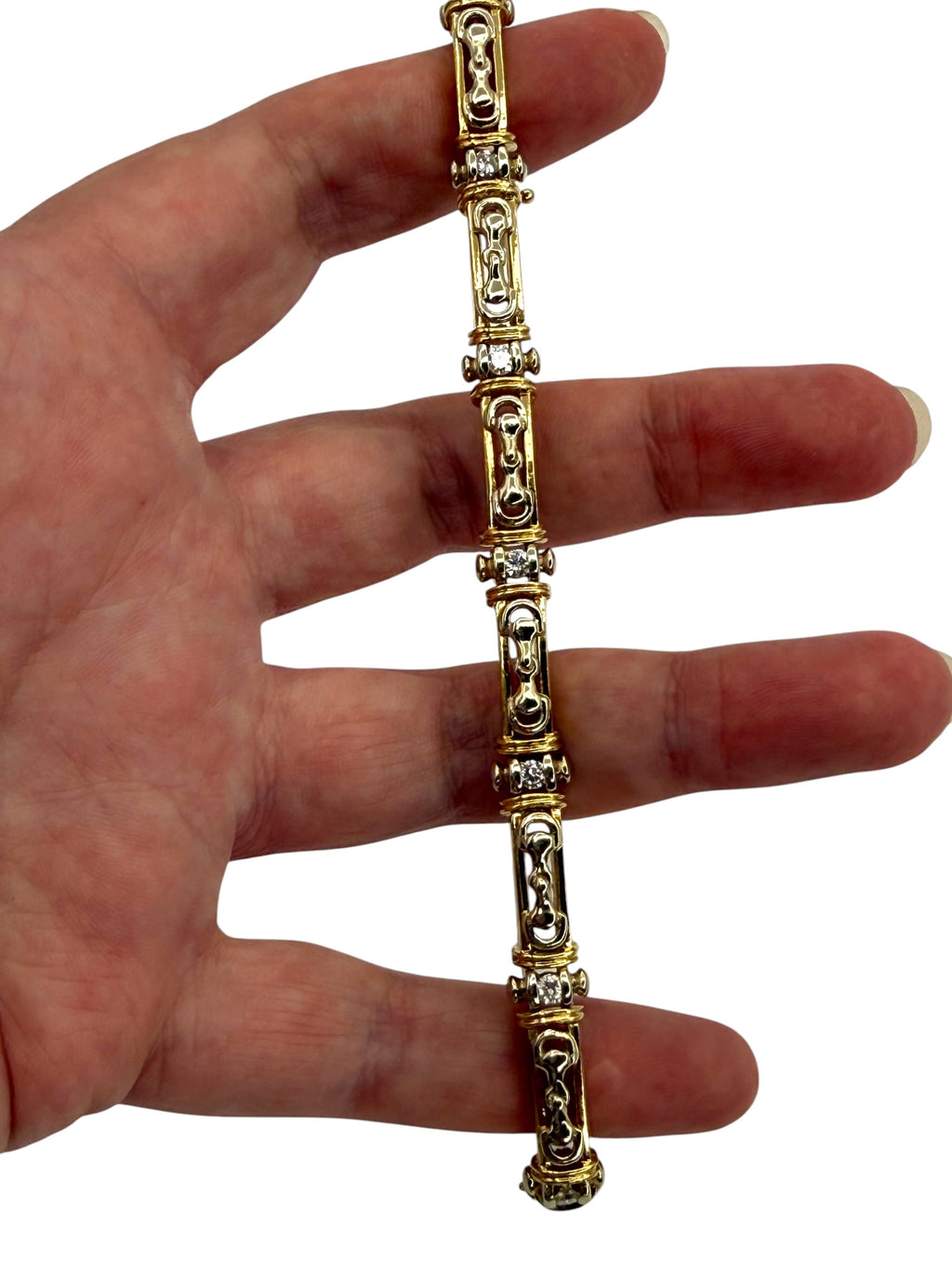 14k Snaffle Bit Diamond Bracelet