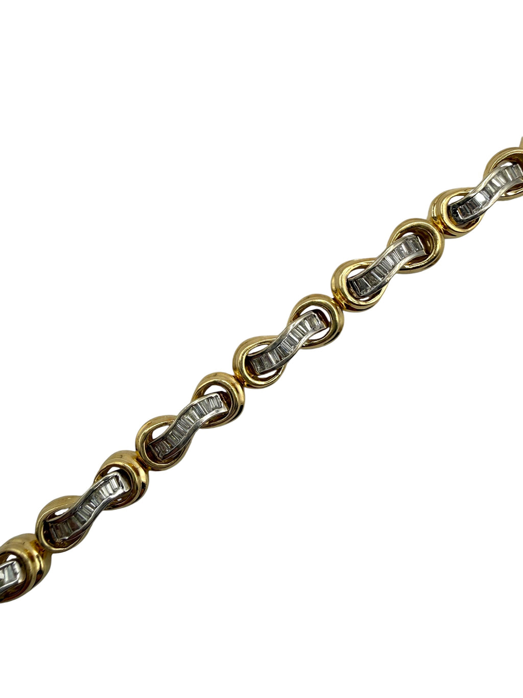 14k Two Tone Baguette Bracelet