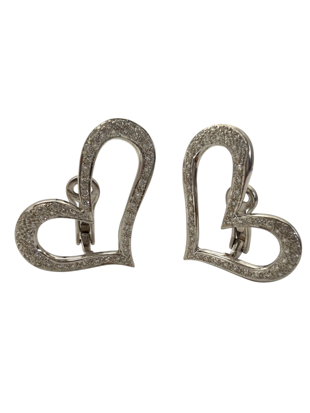 18k Diamond Offset Heart Earrings