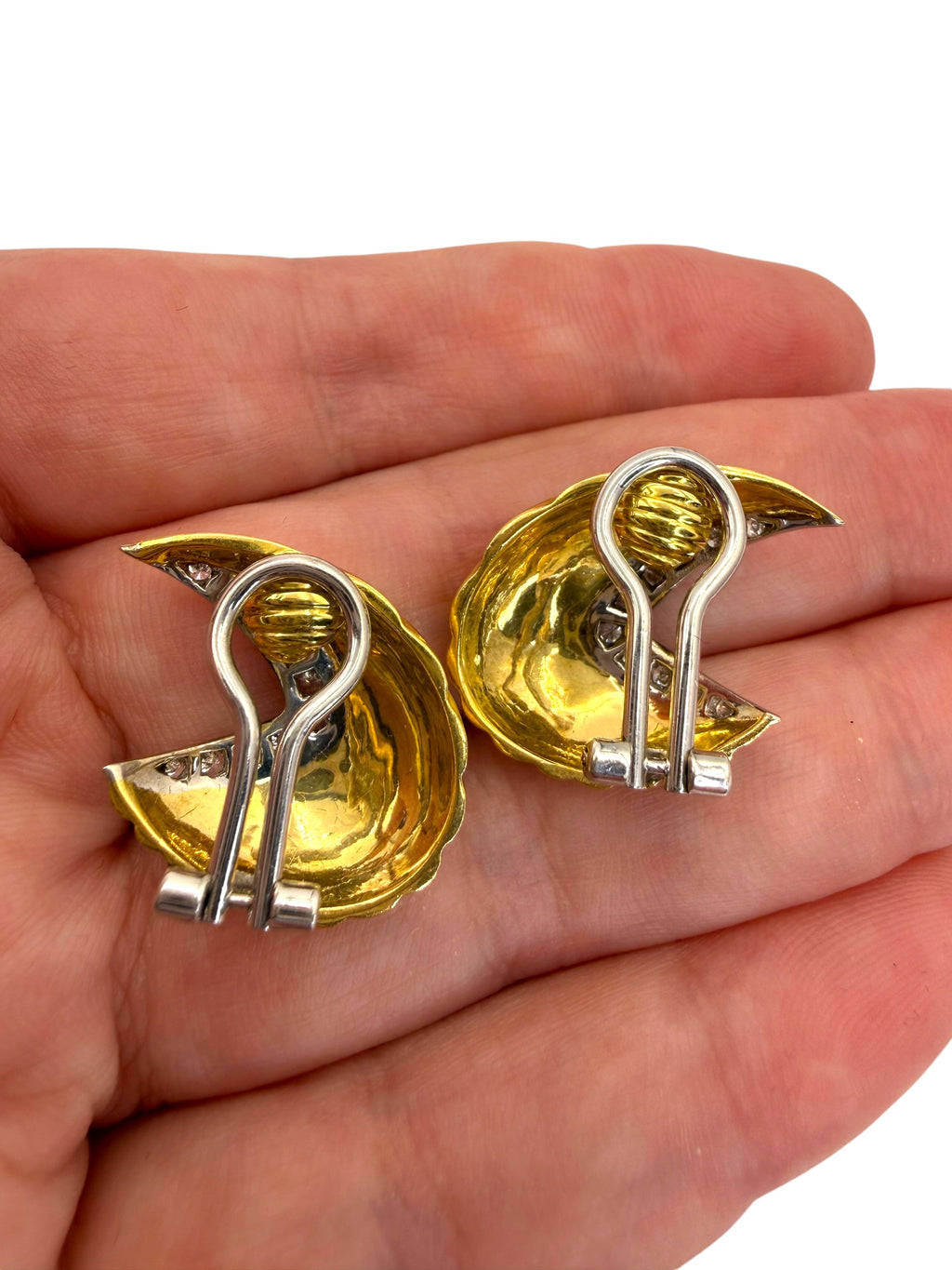18k 1960s Diamond Clip-on Earrings