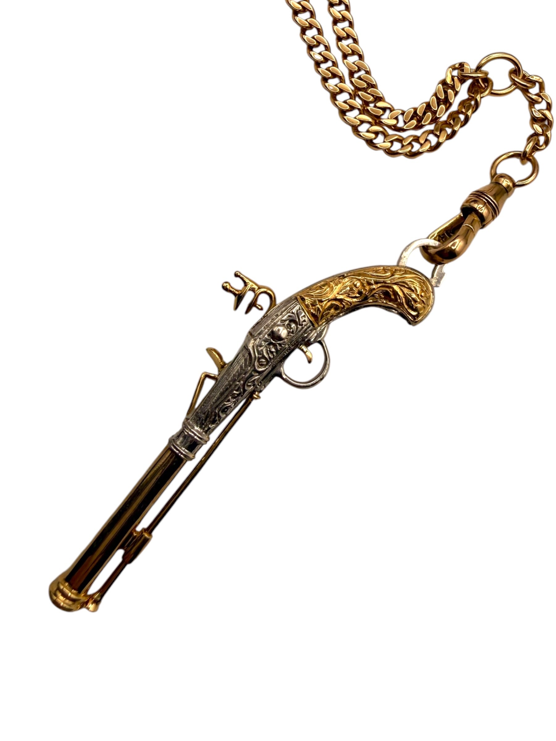 14k/ Silver Flintlock Pendant