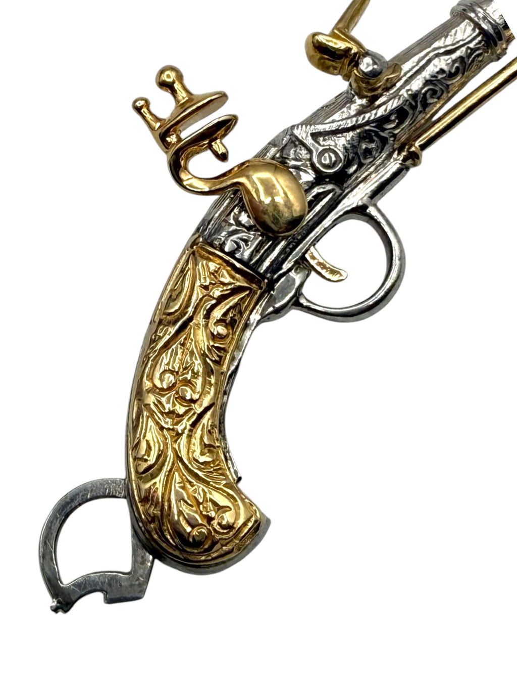 14k/ Silver Flintlock Pendant