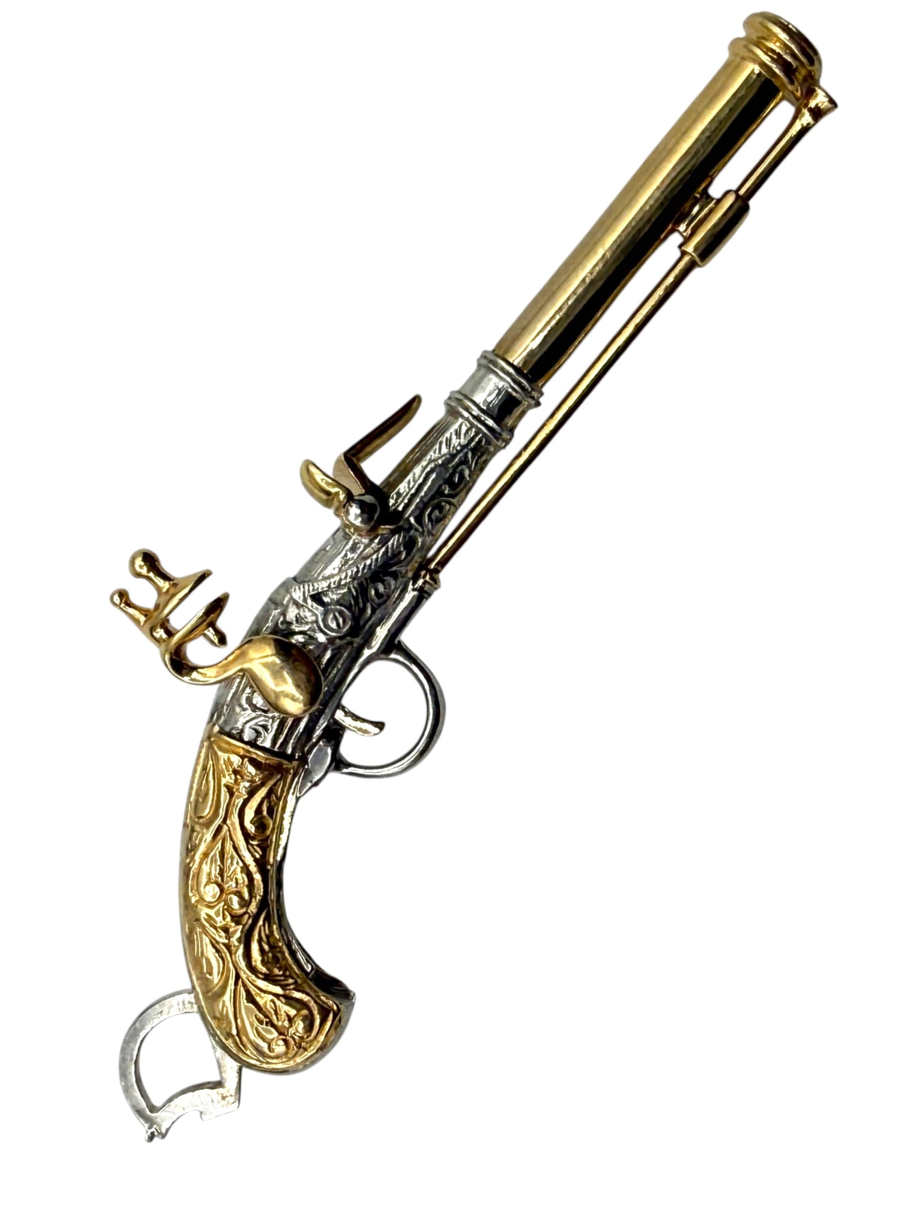 14k/ Silver Flintlock Pendant