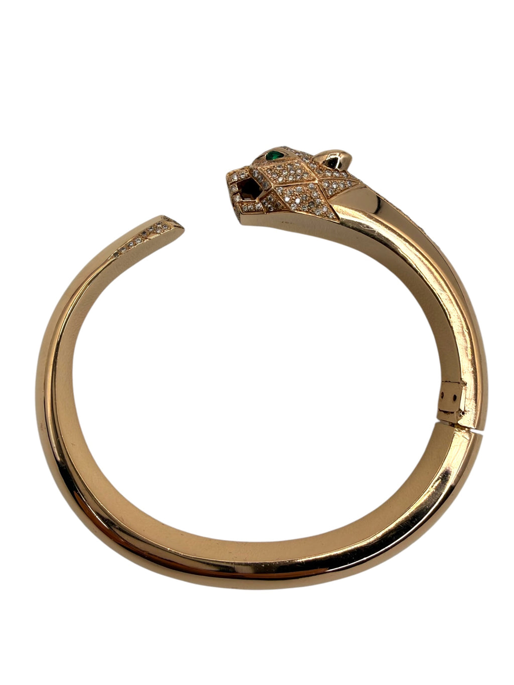 18k Rose Gold Diamond Panther Bangle Bracelet