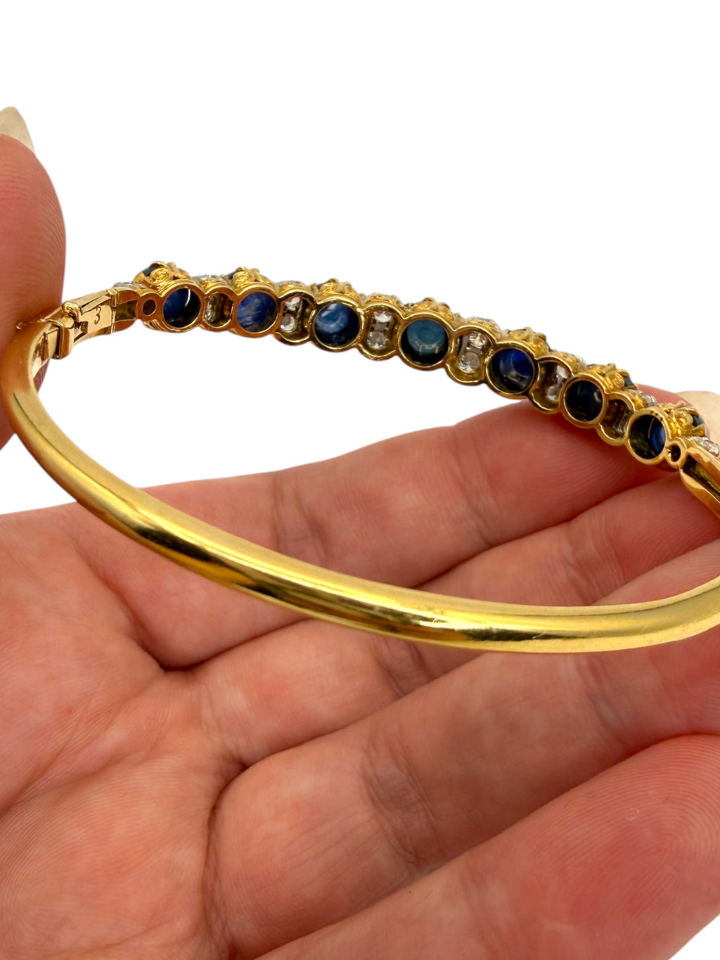 18k Sapphire Diamond Bangle Bracelet