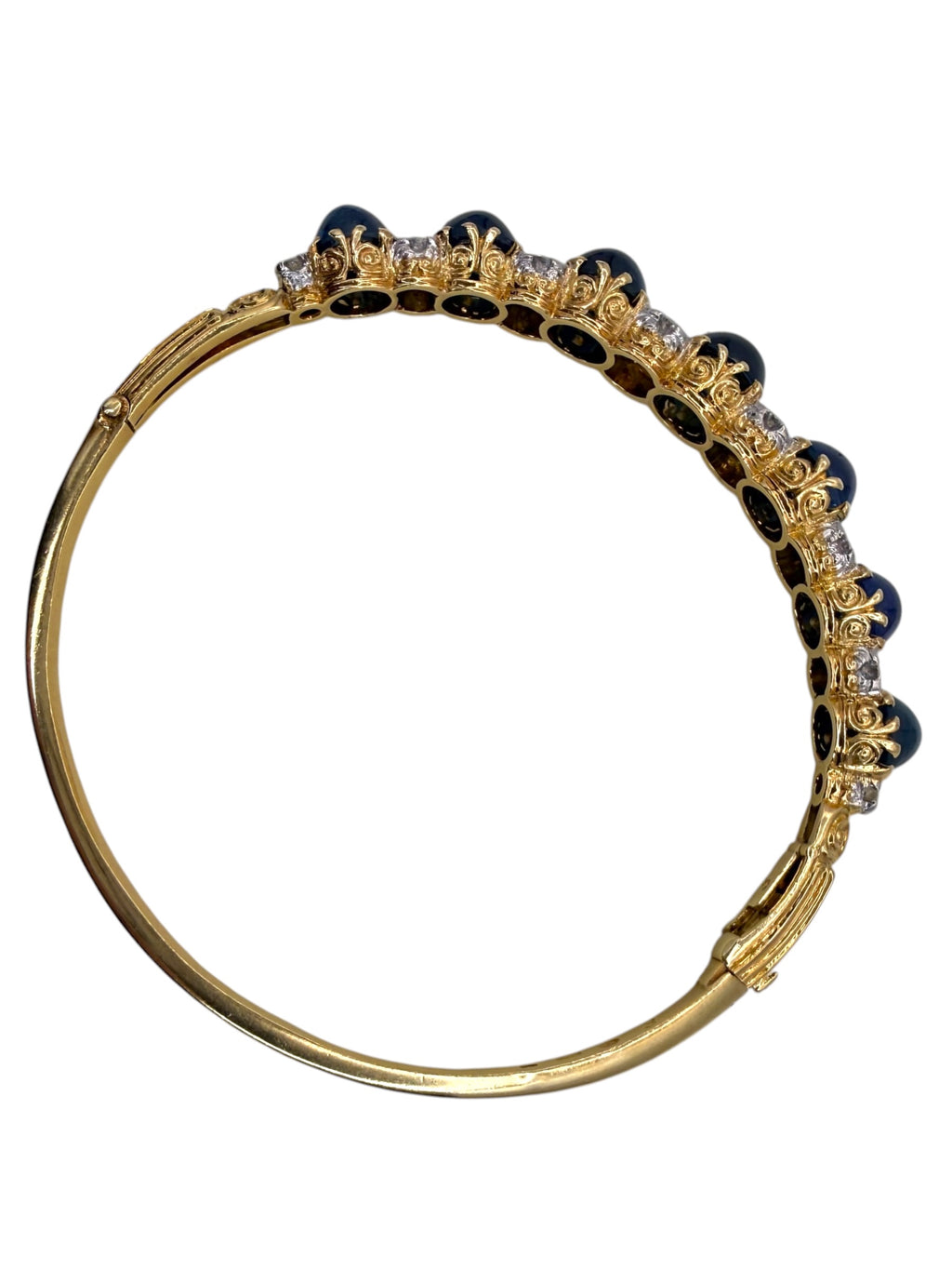 18k Sapphire Diamond Bangle Bracelet