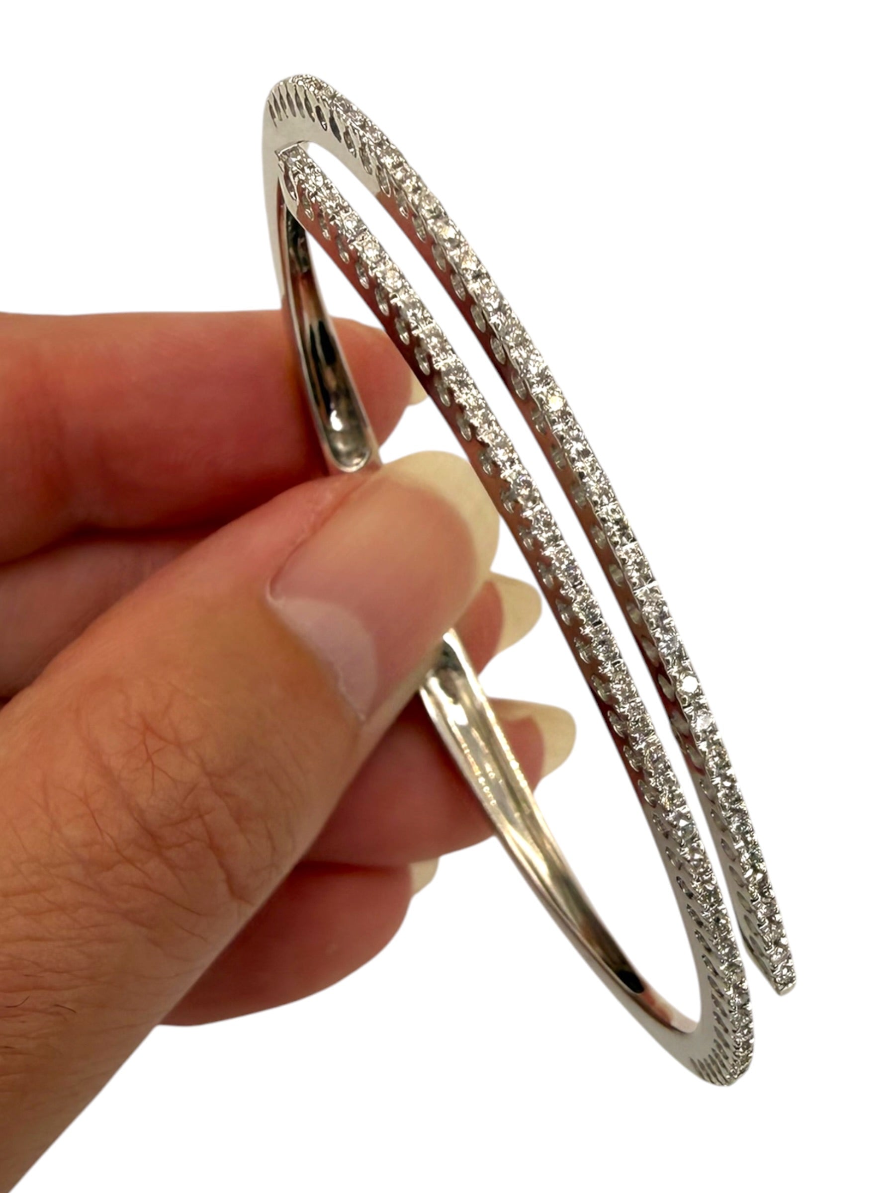18k Diamond Clamper Bangle Bracelet