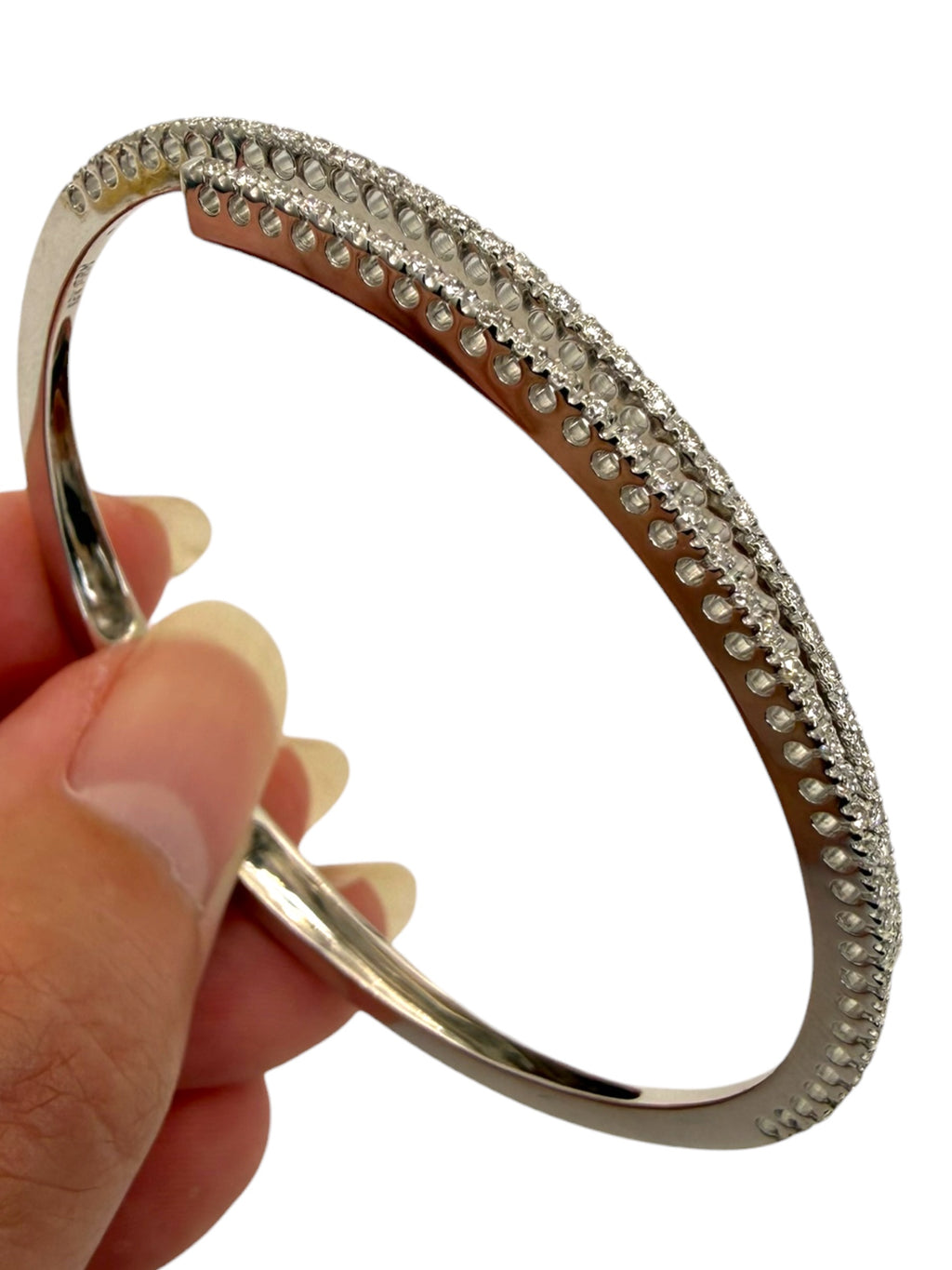 18k Diamond Clamper Bangle Bracelet