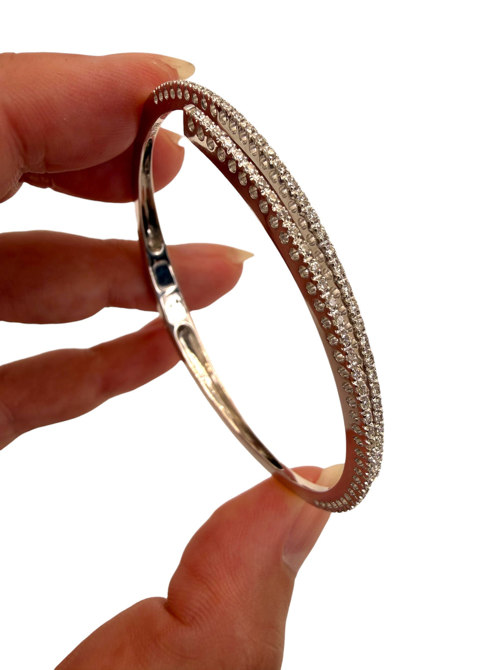 18k Diamond Clamper Bangle Bracelet