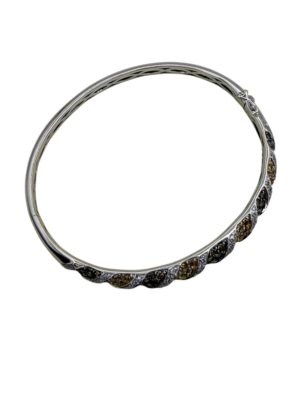 14k Fancy Colored Diamond Bangle Bracelet
