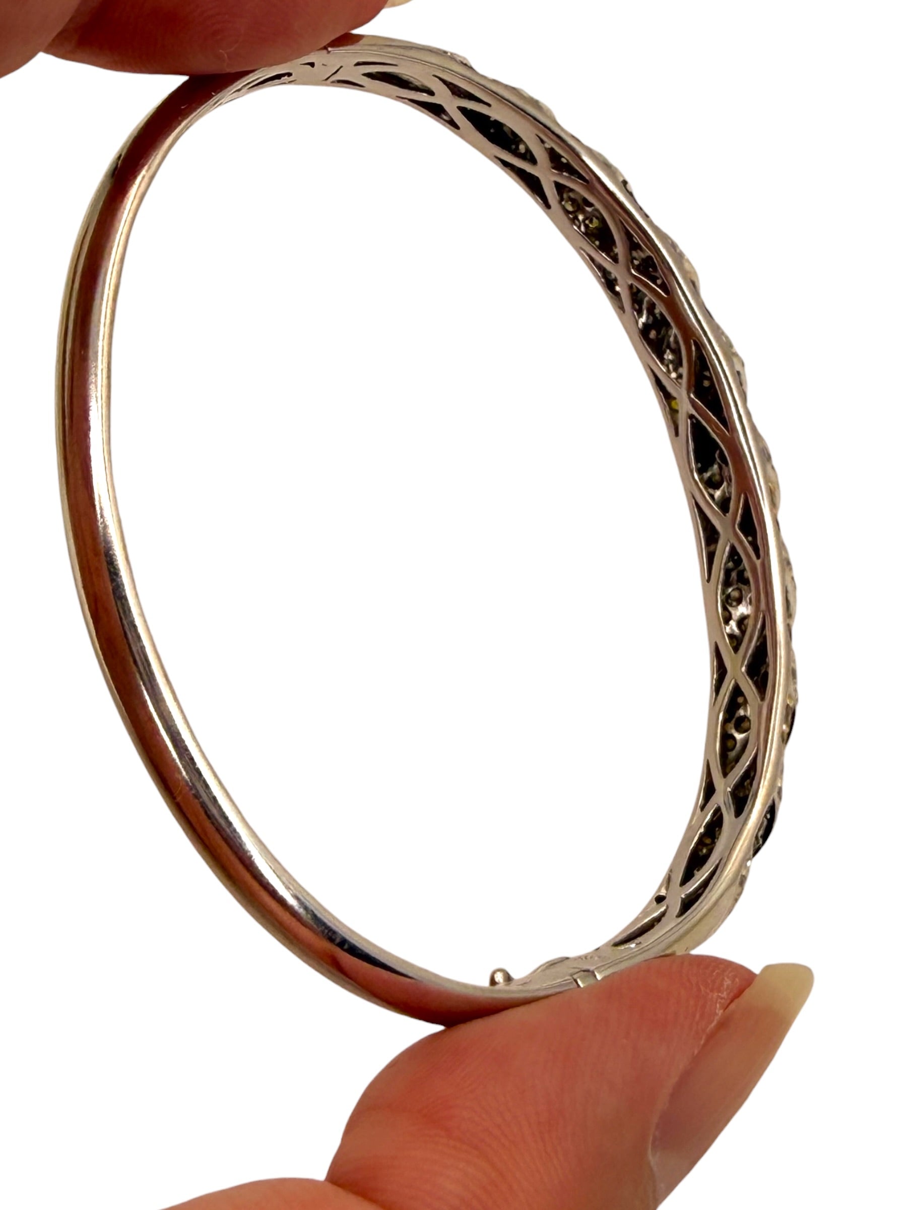 14k Fancy Colored Diamond Bangle Bracelet