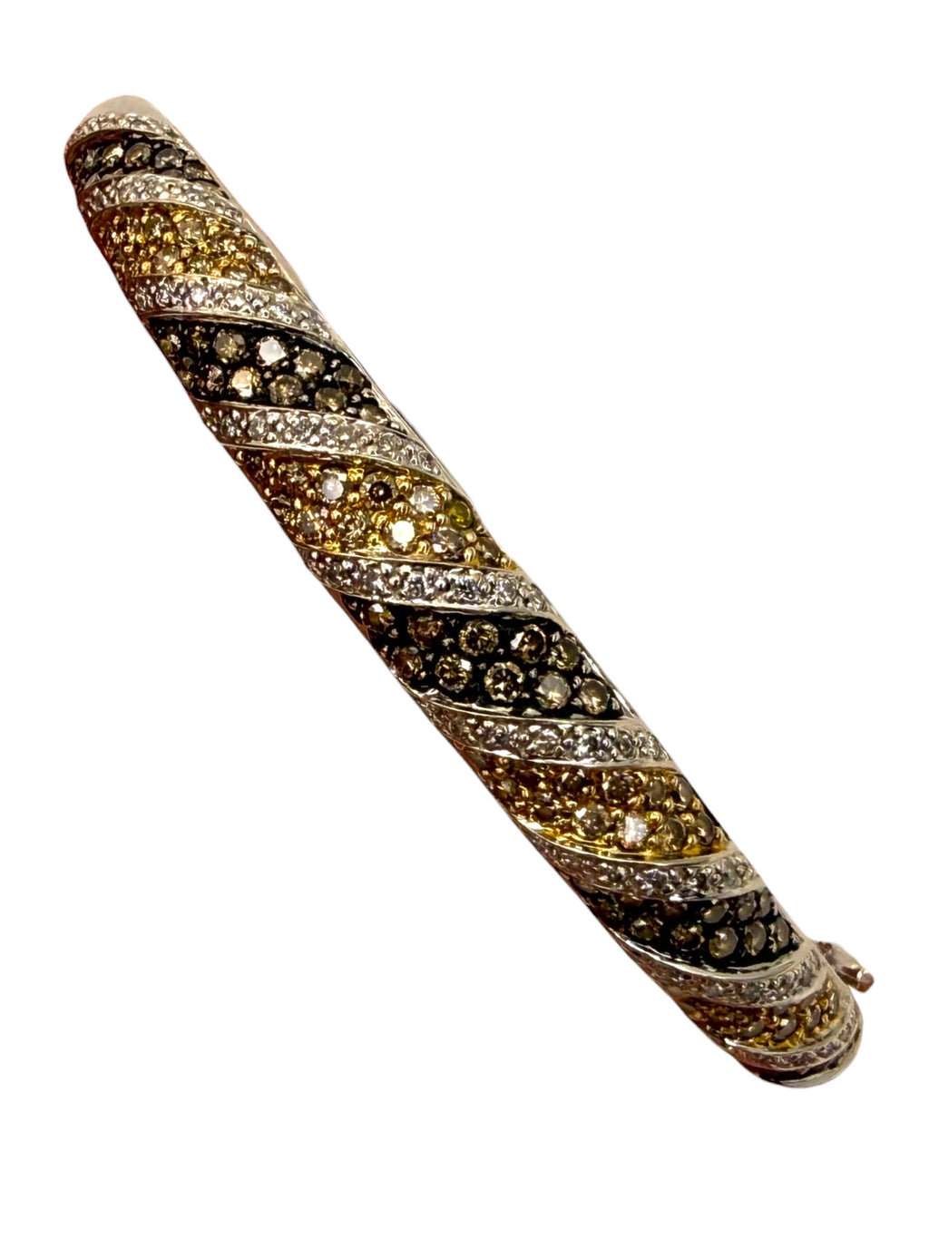 14k Fancy Colored Diamond Bangle Bracelet