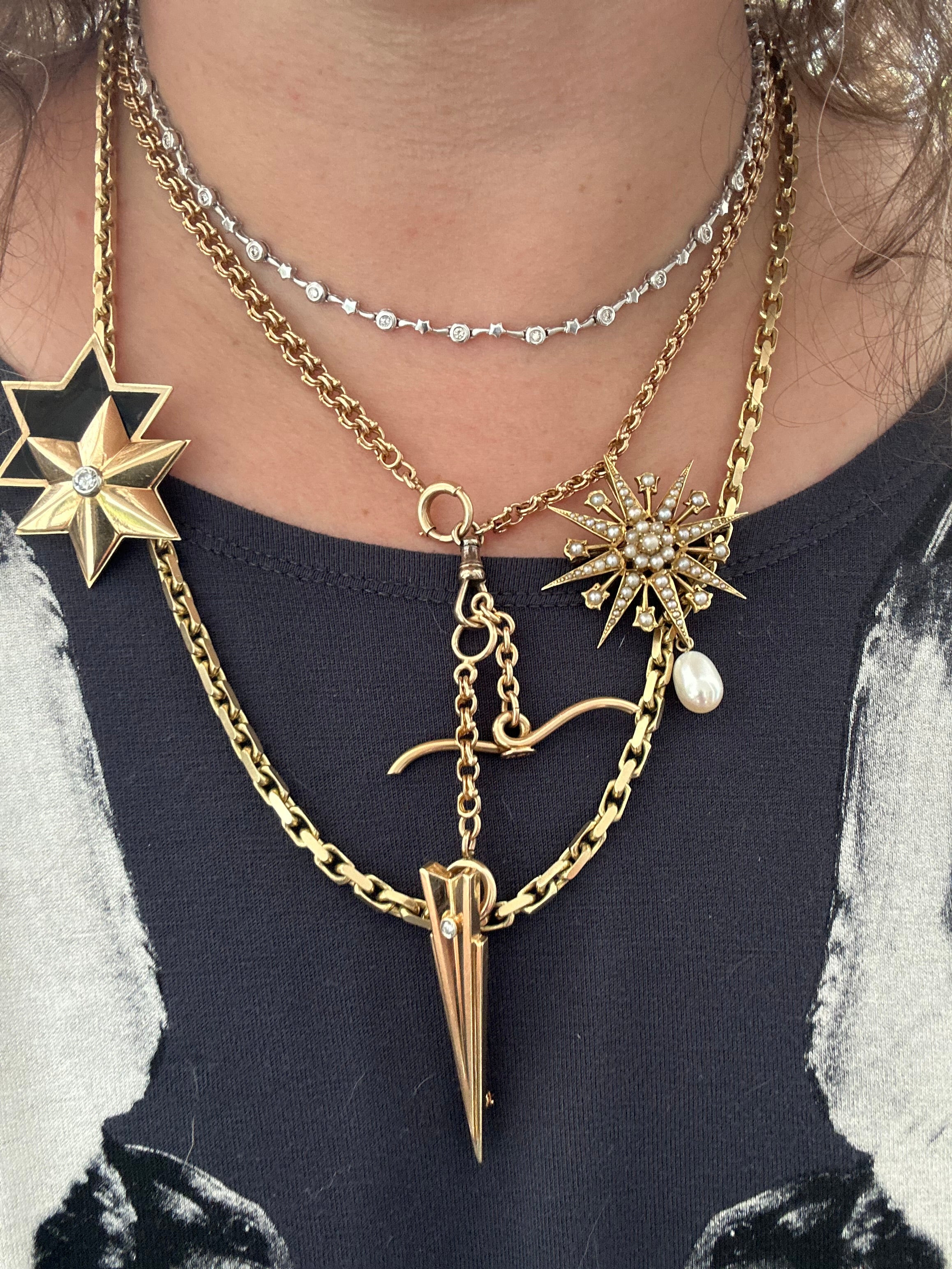 14k Diamond Shooting Star Necklace