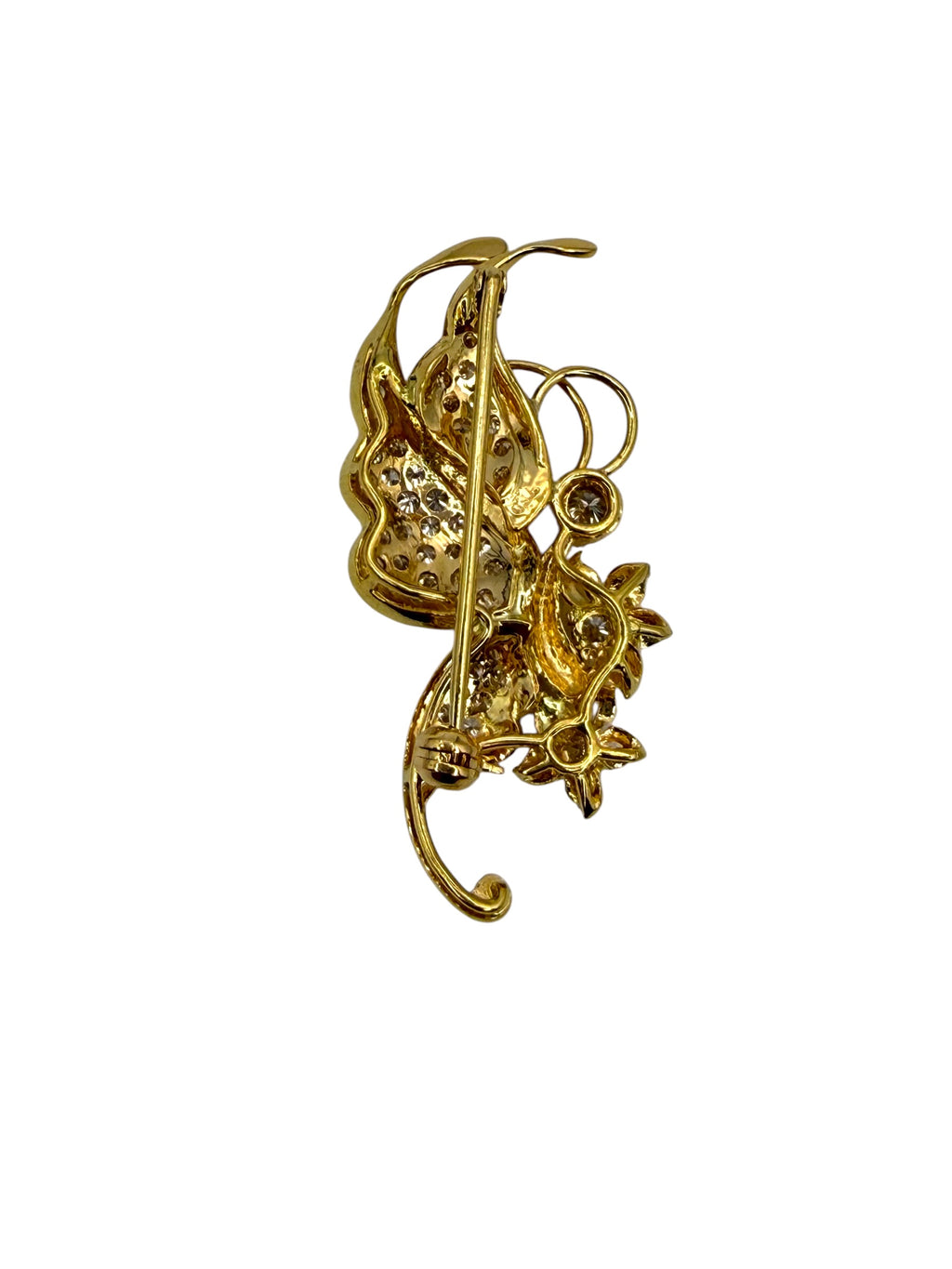 18k Diamond Butterfly Brooch
