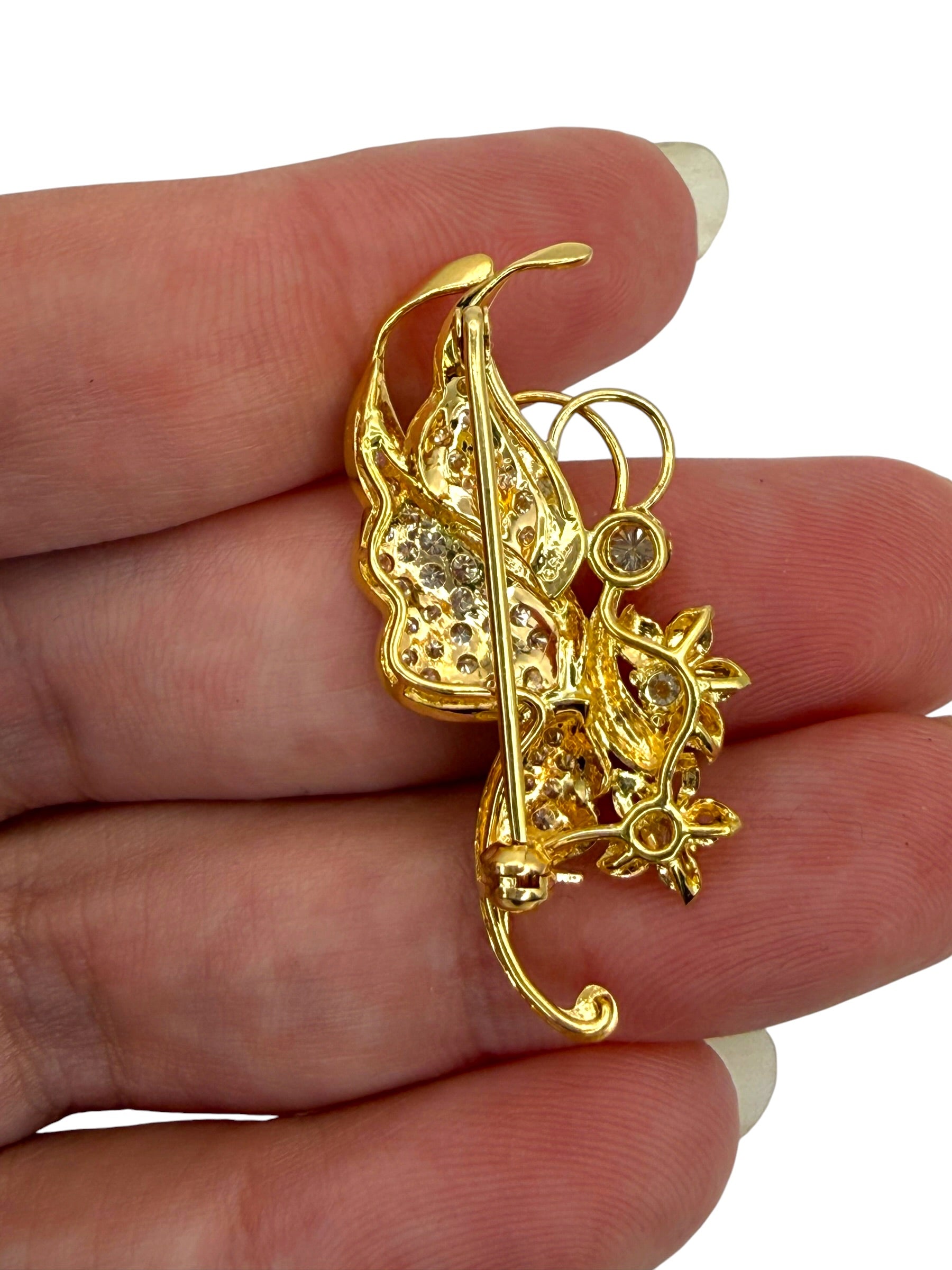 18k Diamond Butterfly Brooch