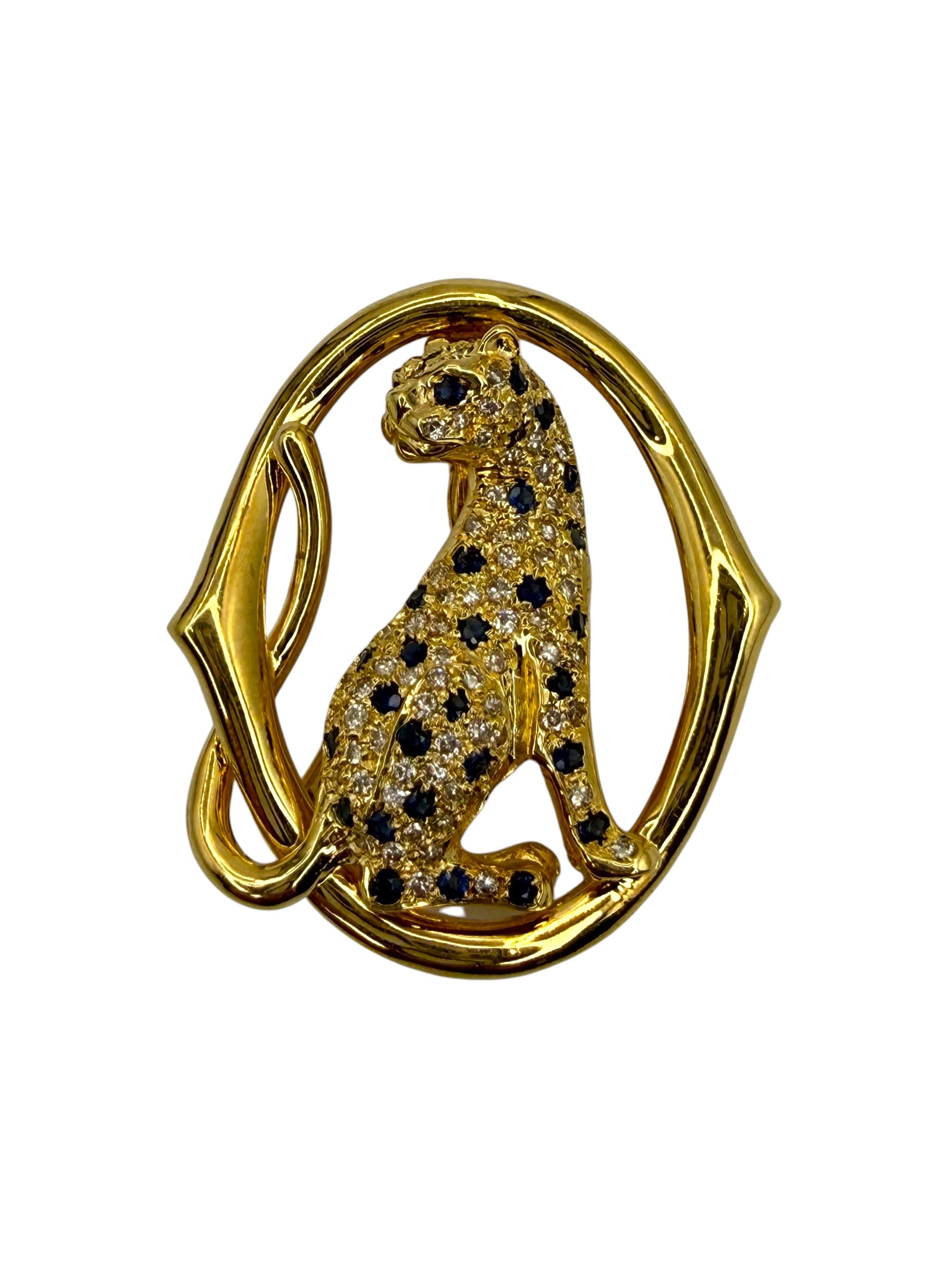 18k Panther Brooch