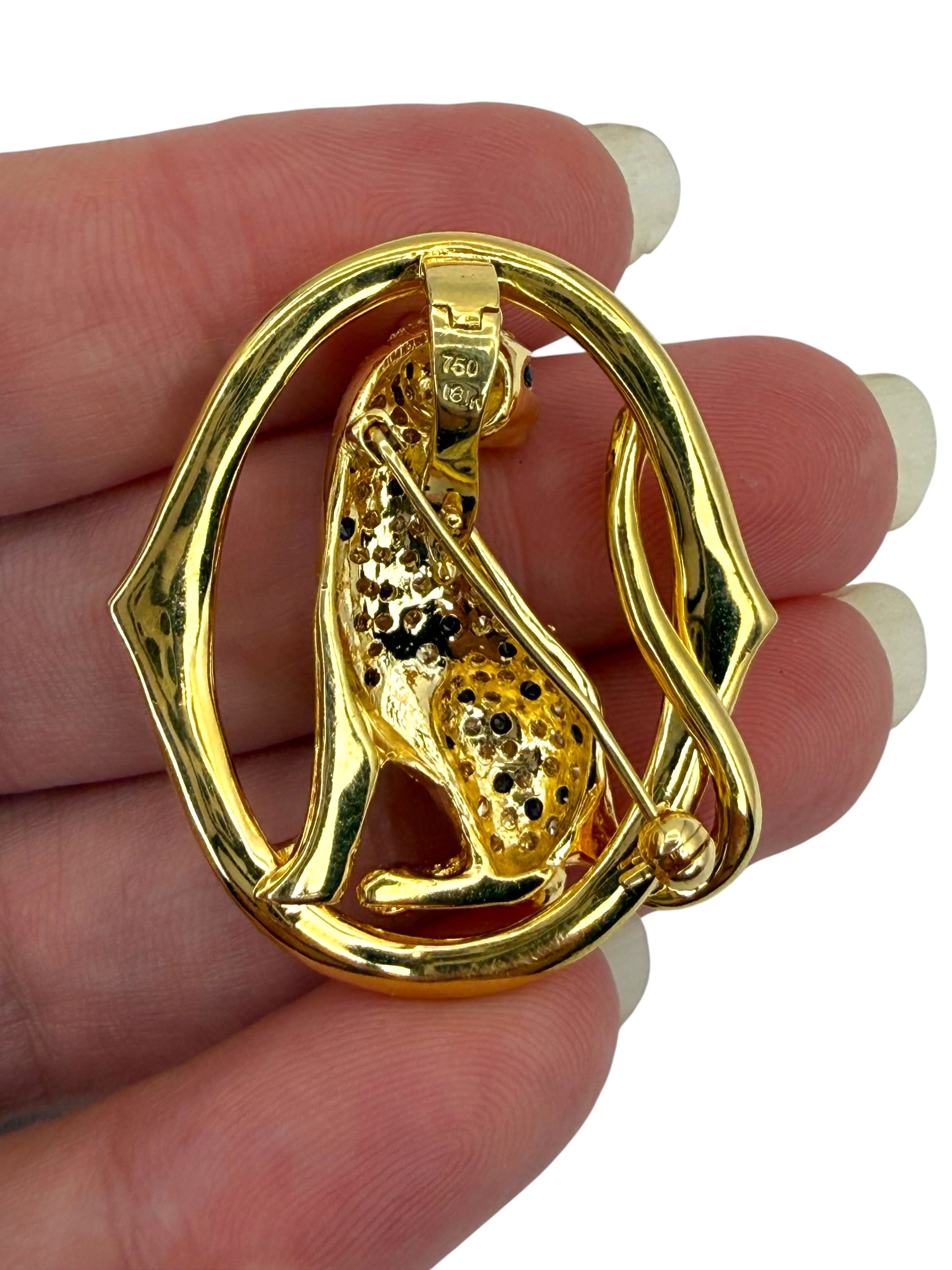 18k Panther Brooch