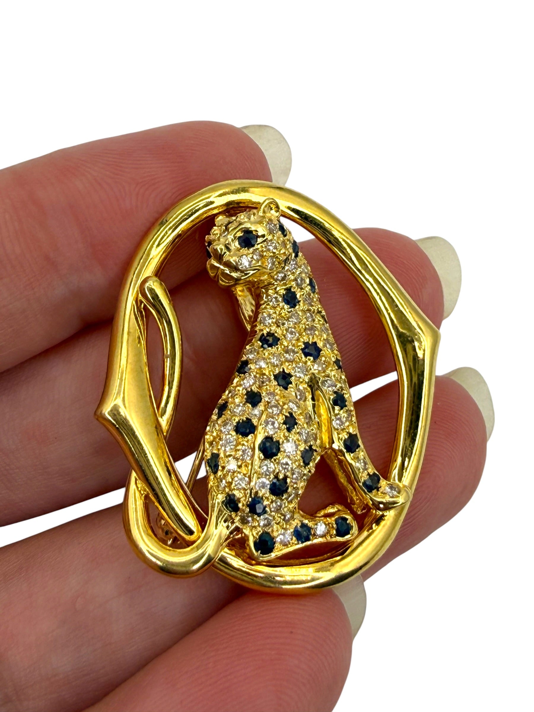 18k Panther Brooch