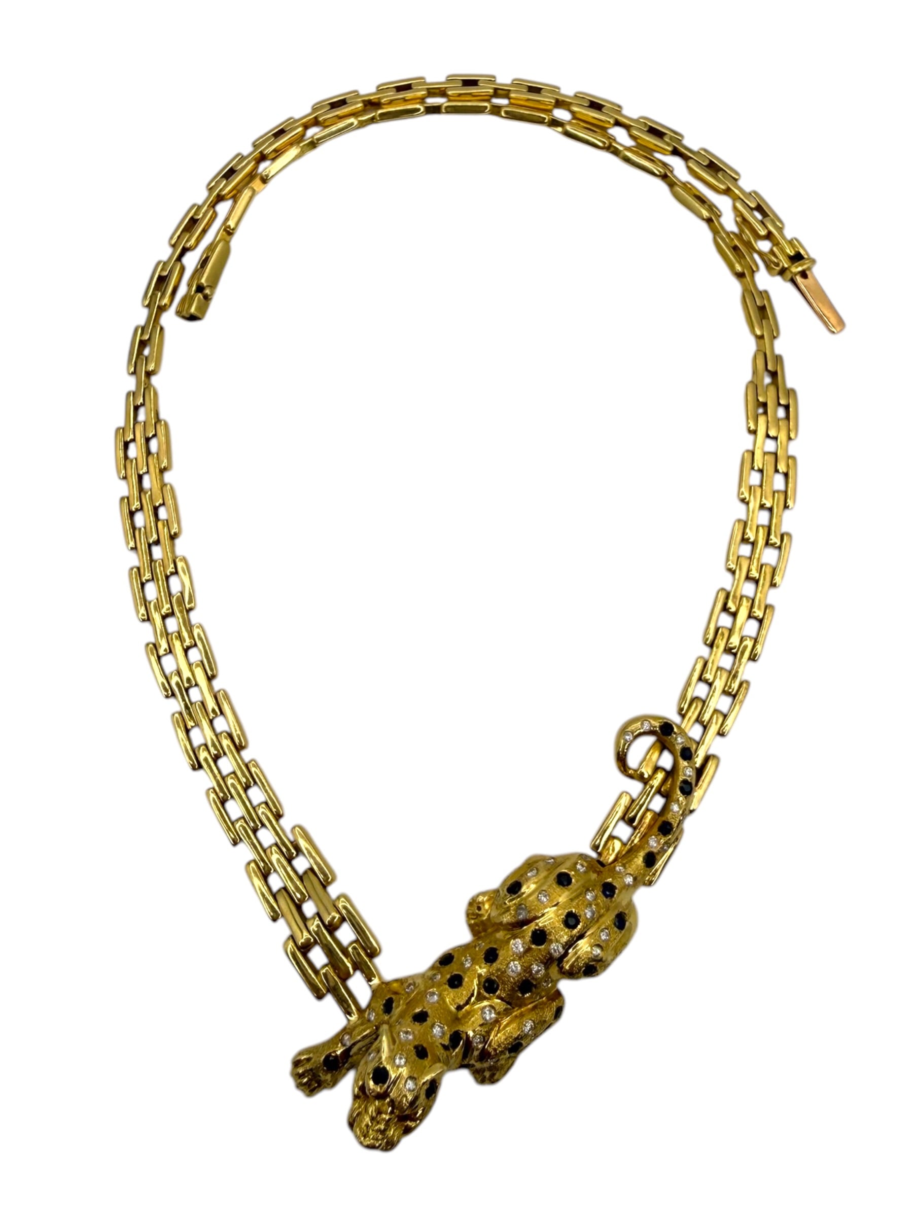 18k Crawling Panther Necklace