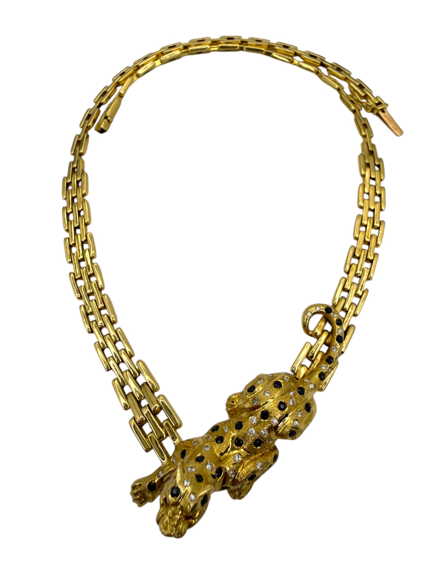 18k Crawling Panther Necklace