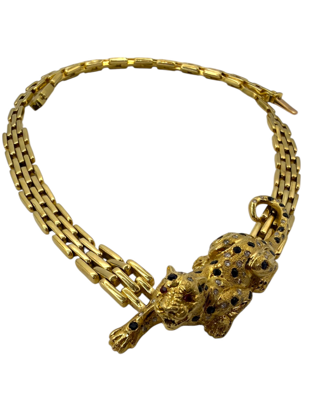 18k Crawling Panther Necklace