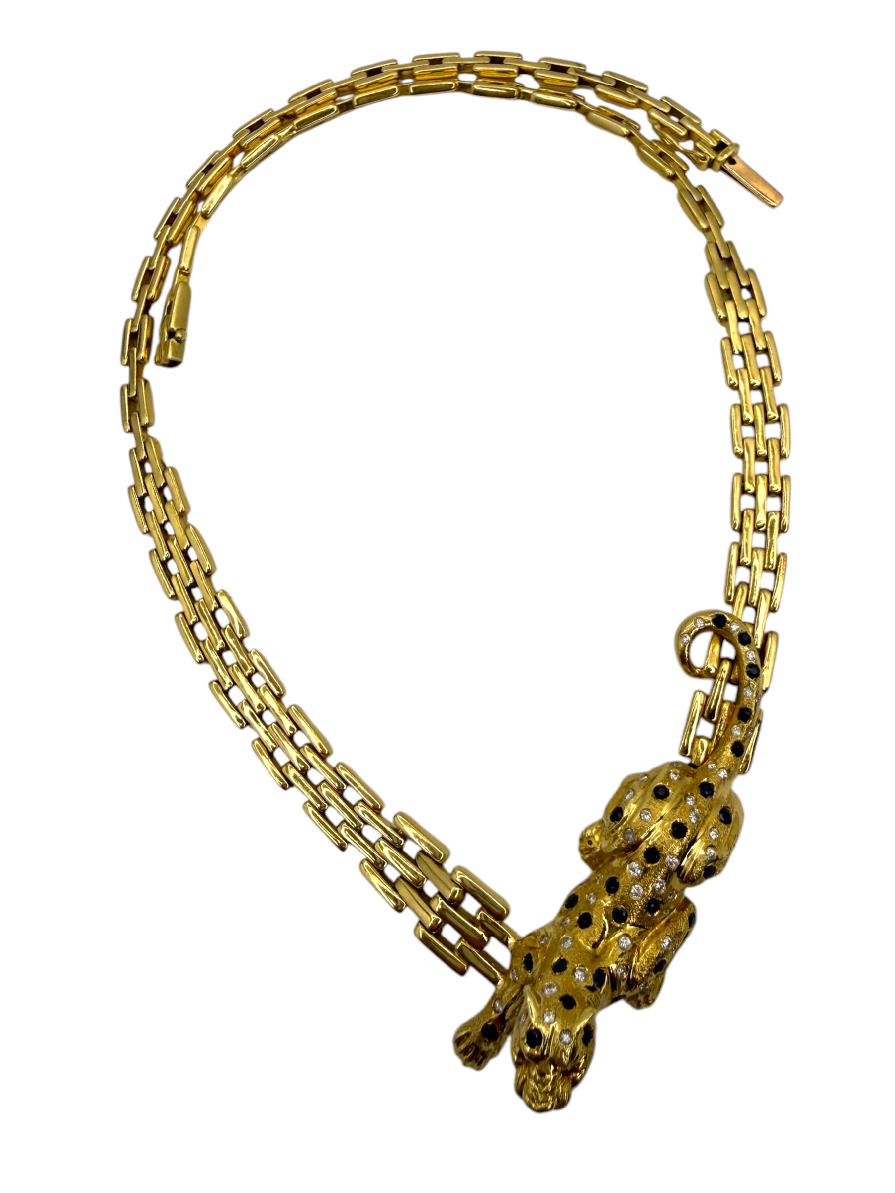 18k Crawling Panther Necklace
