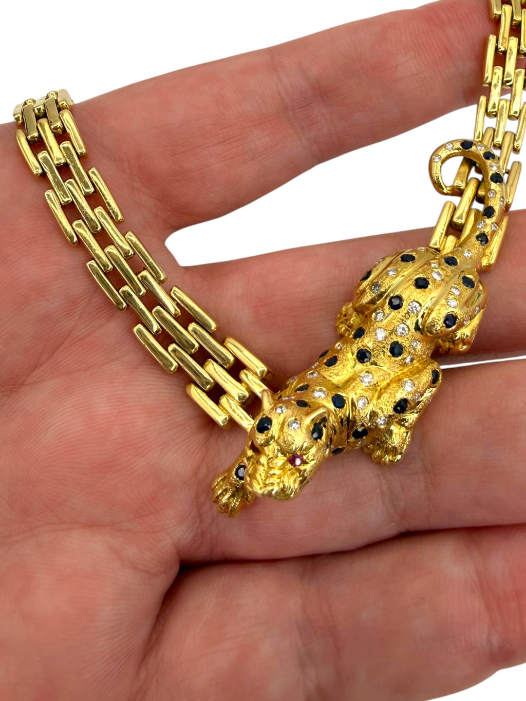 18k Crawling Panther Necklace