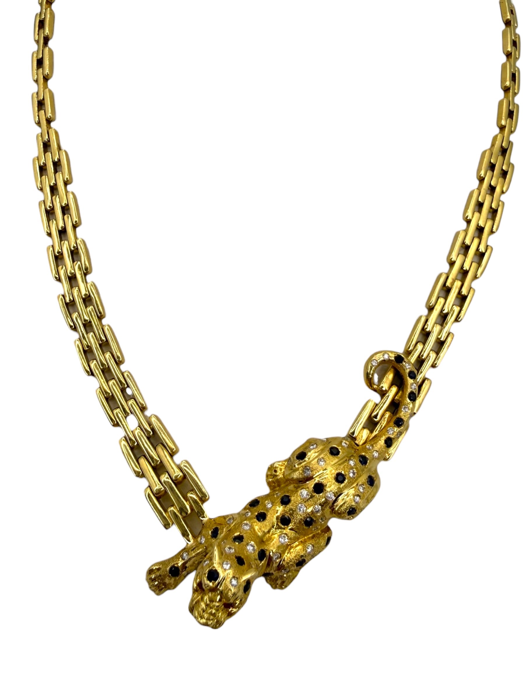 18k Crawling Panther Necklace
