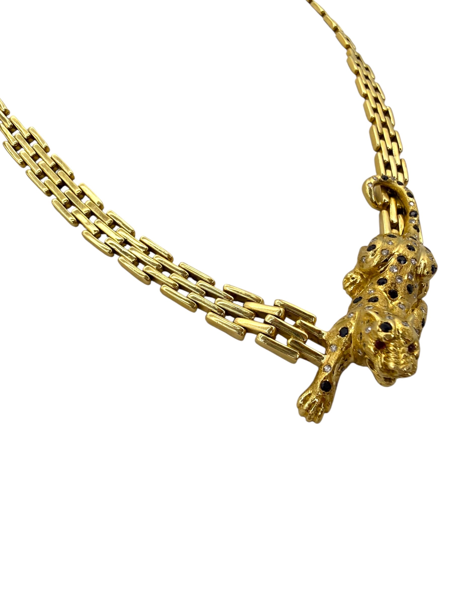 18k Crawling Panther Necklace