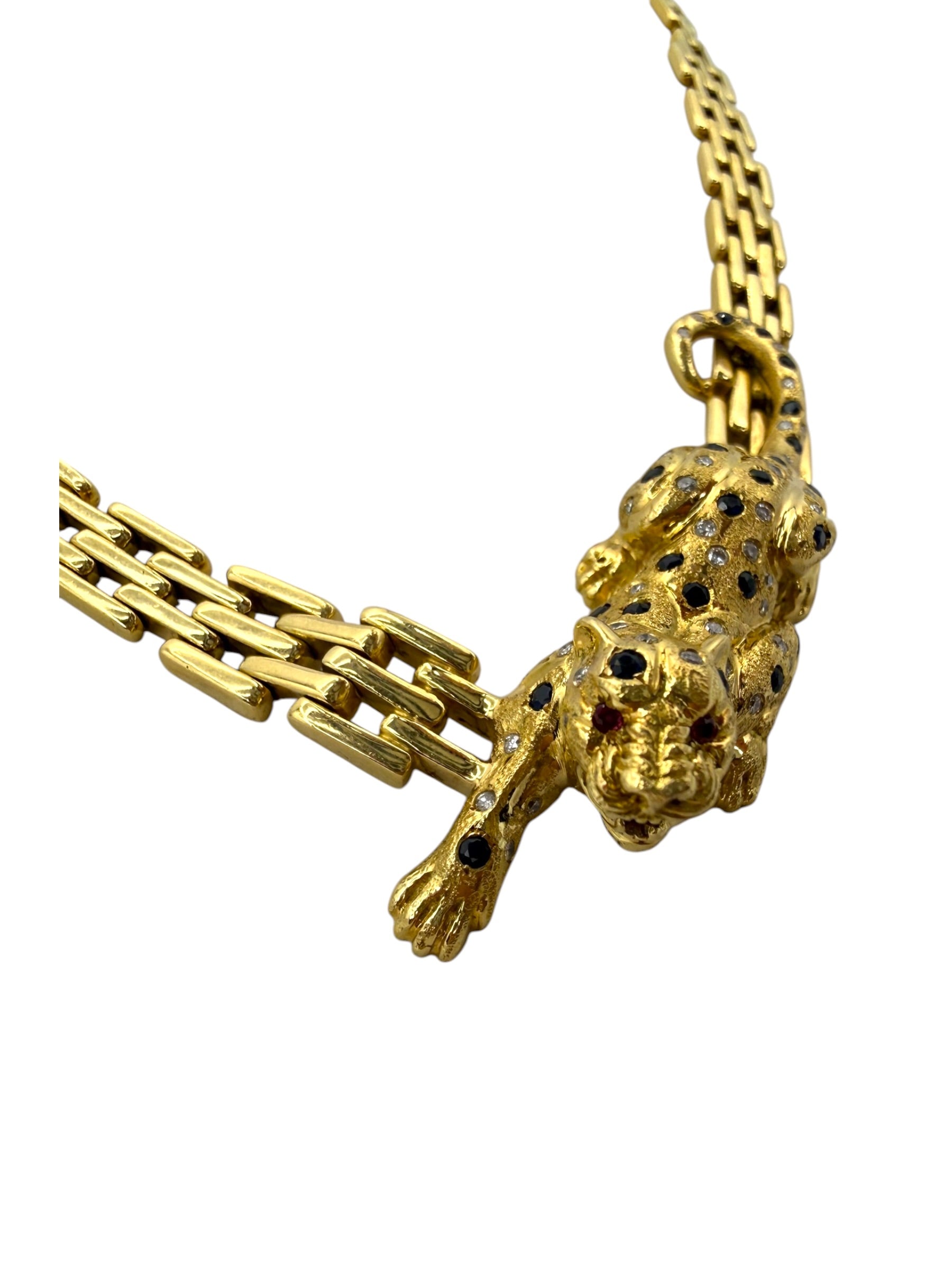 18k Crawling Panther Necklace
