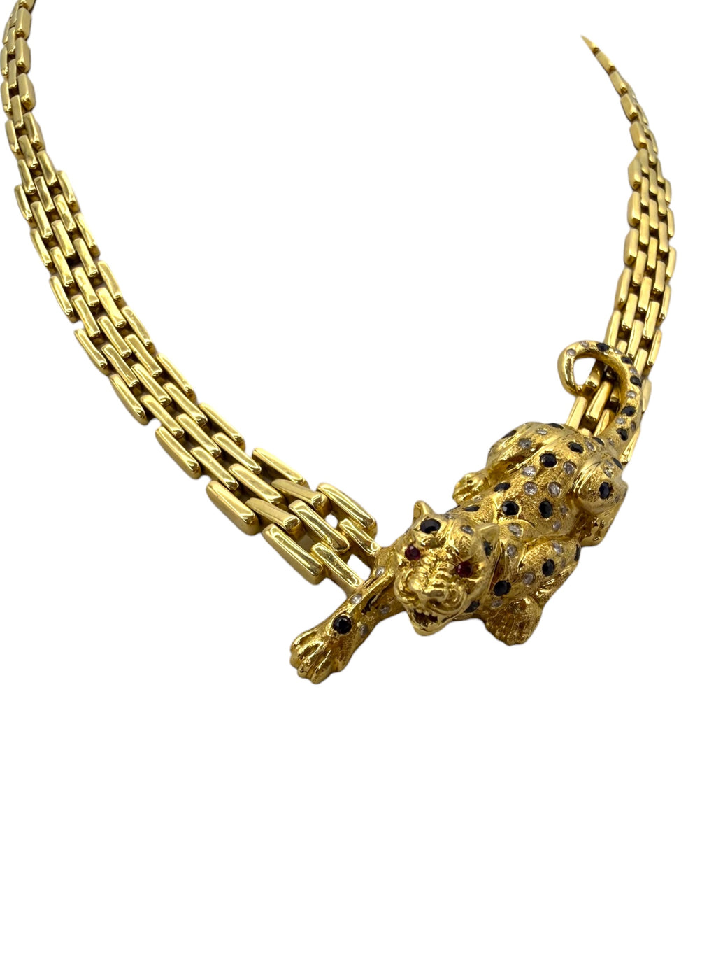 18k Crawling Panther Necklace