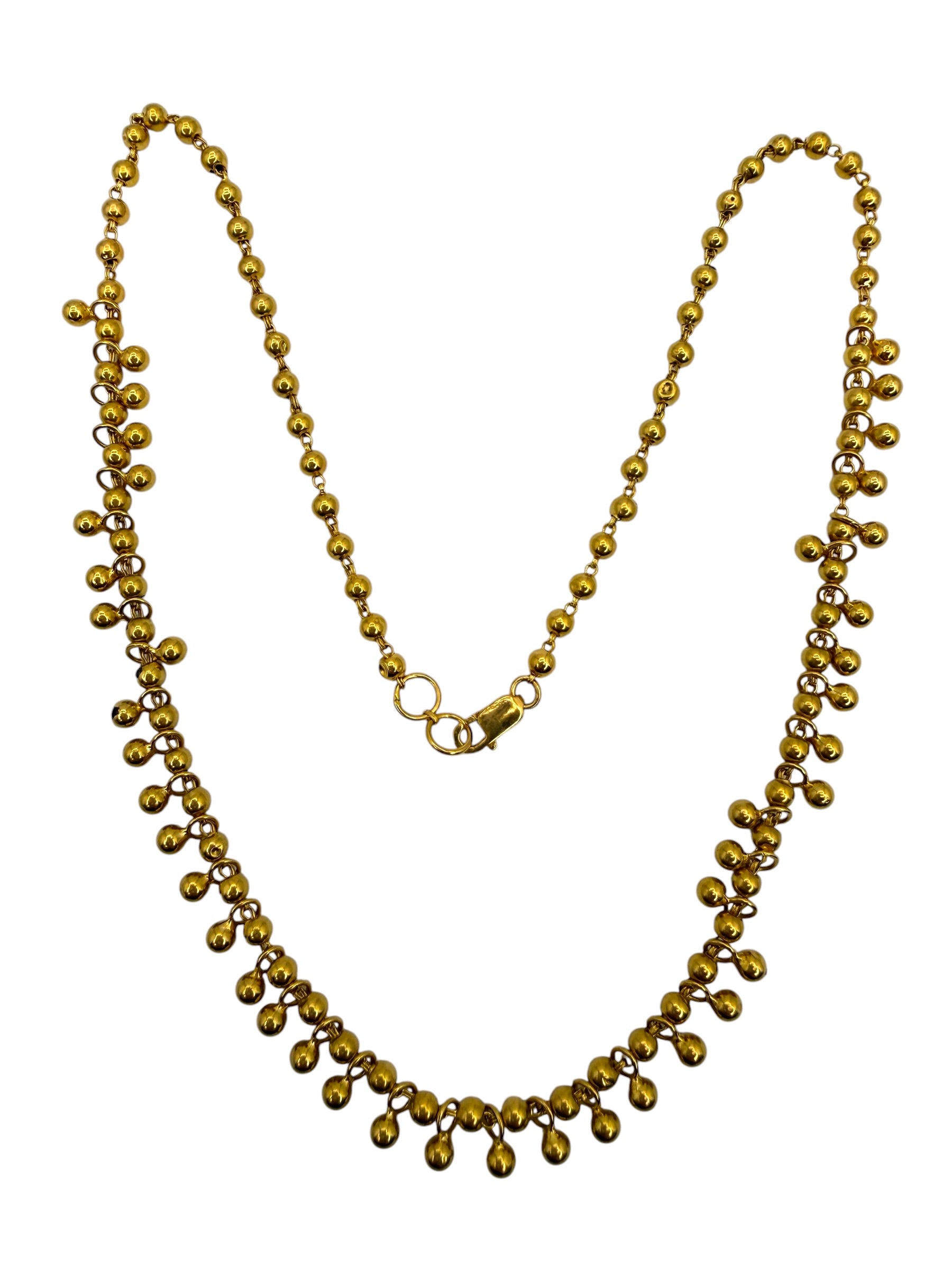 22k Ball Bead Fringe Necklace