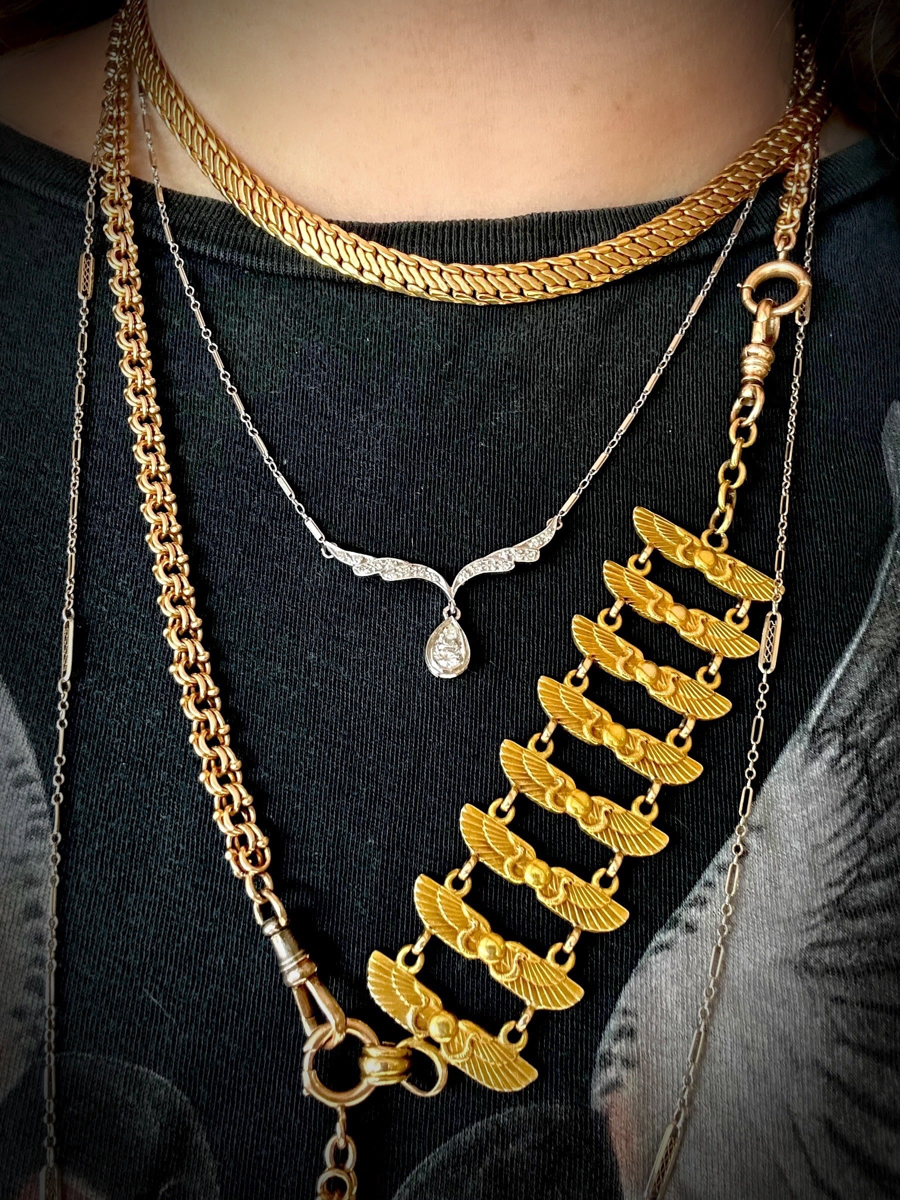 14k Egyptian Revival Fob