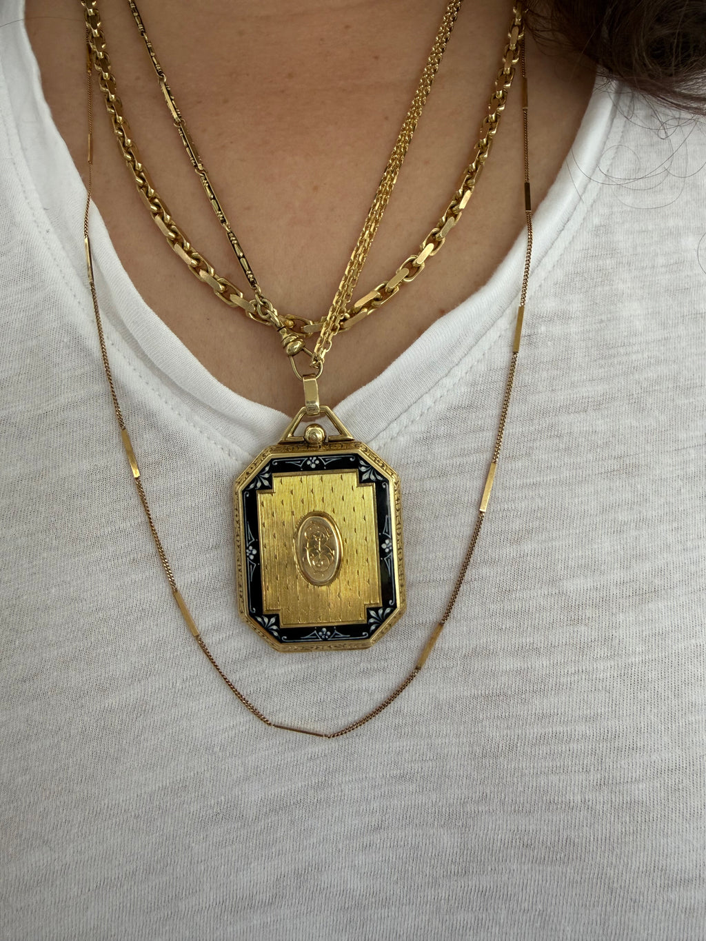 14k Edwardian Enamel Locket