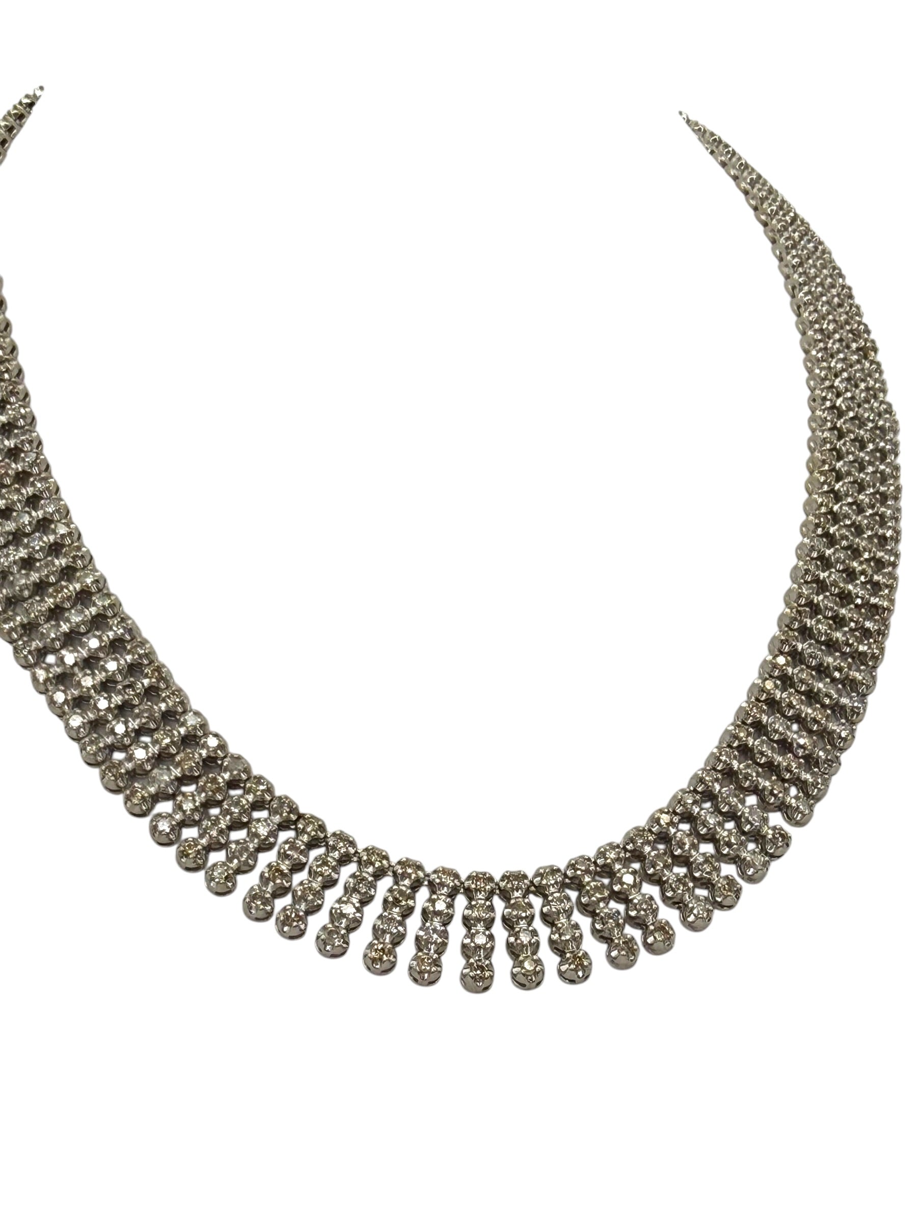 14k Diamond Fringe Collar Necklace