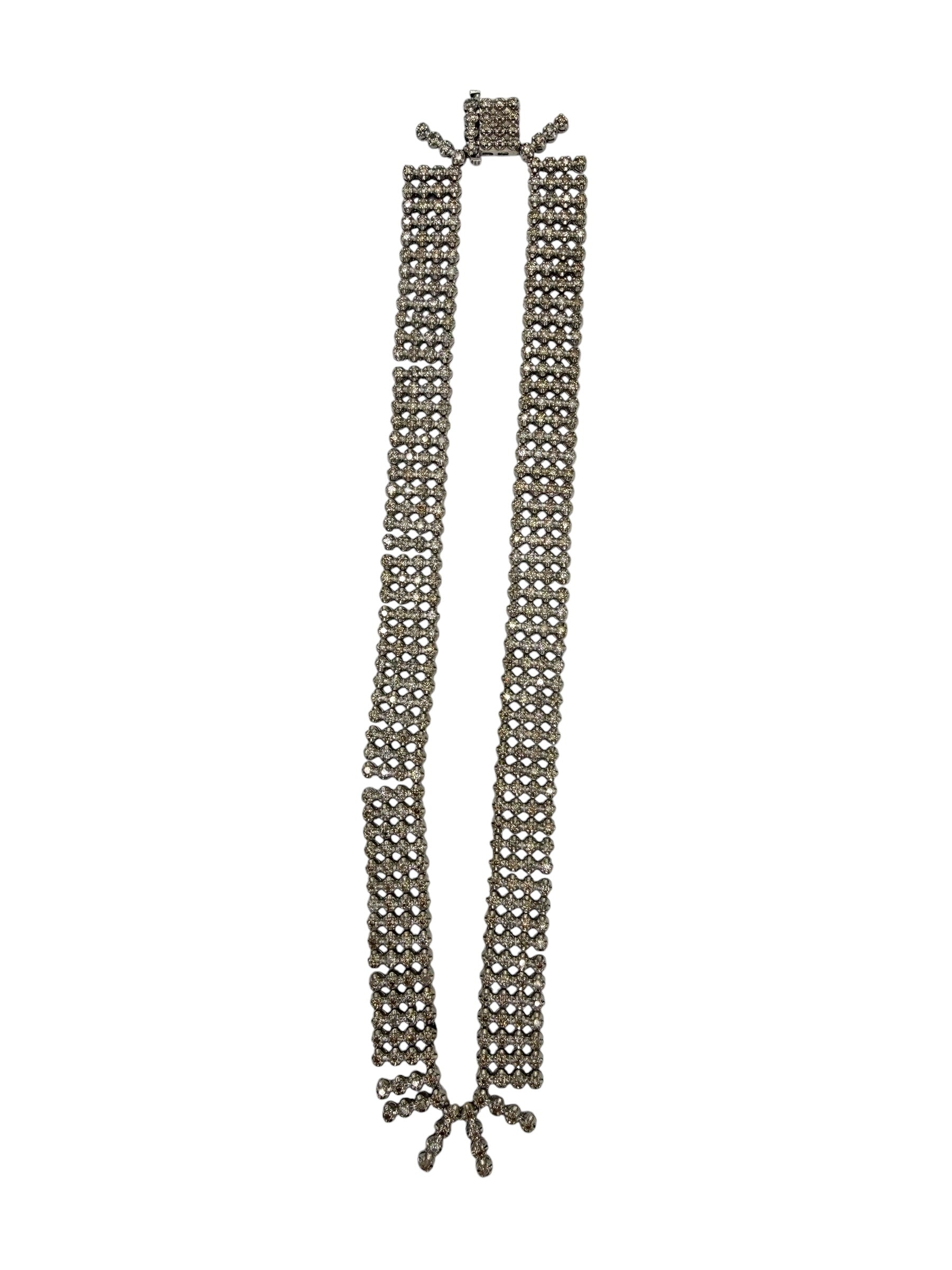 14k Diamond Fringe Collar Necklace