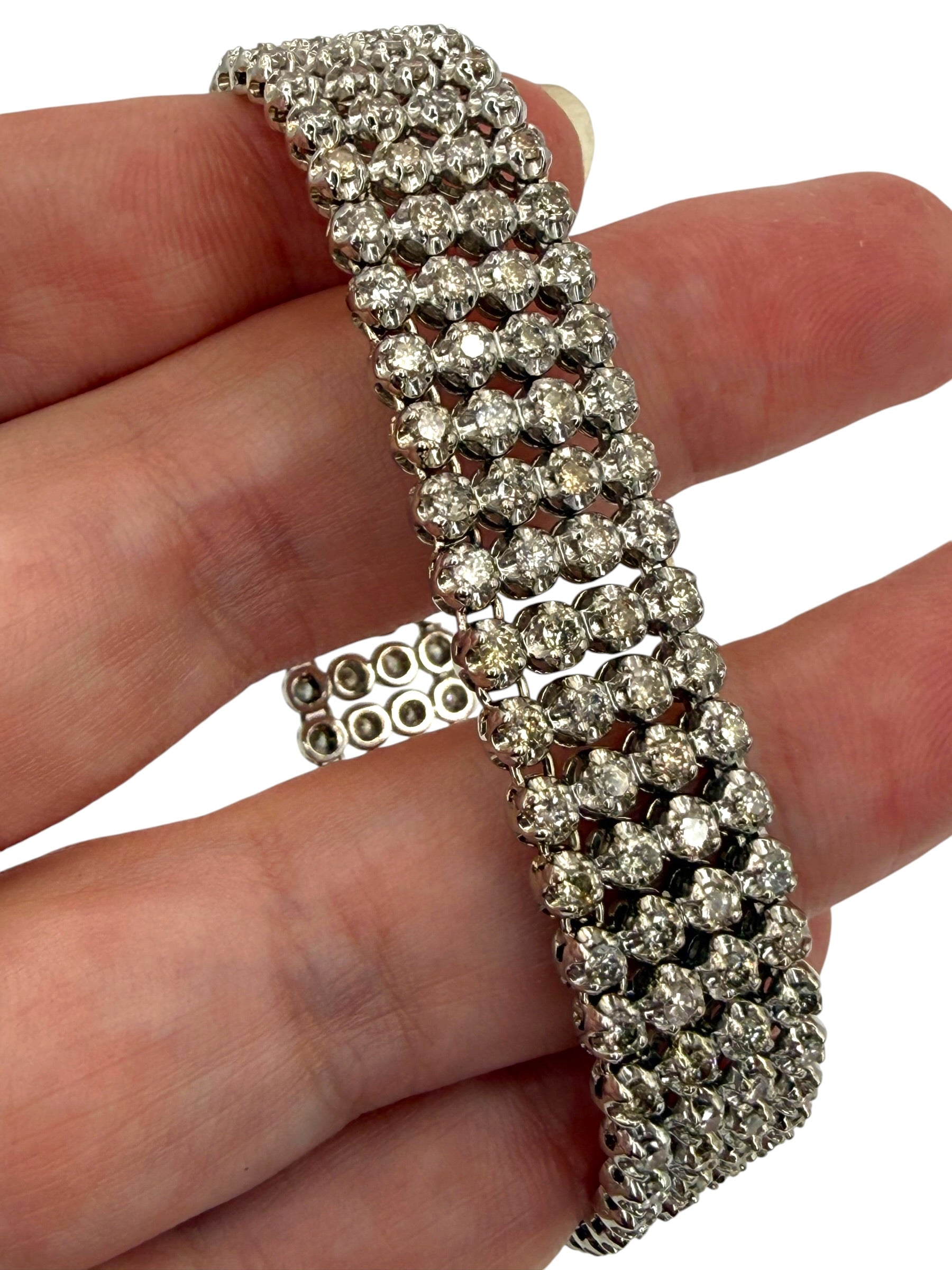 14k Diamond 4-Row Bracelet