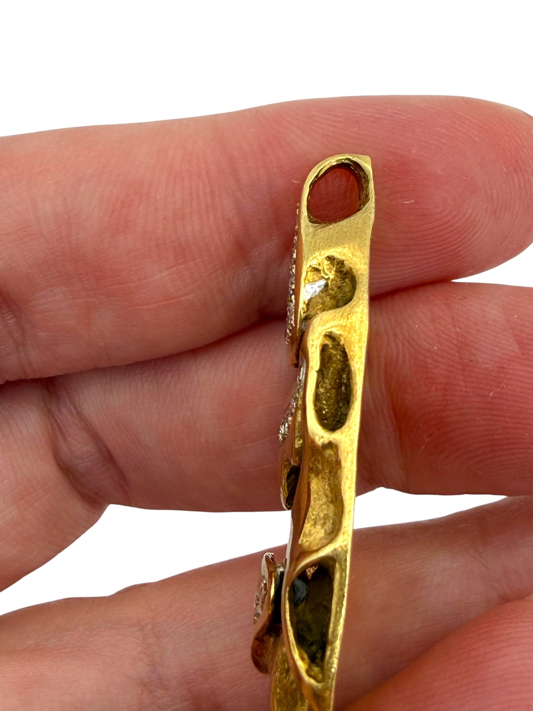 18k Diamond Abstract Drop Pendant